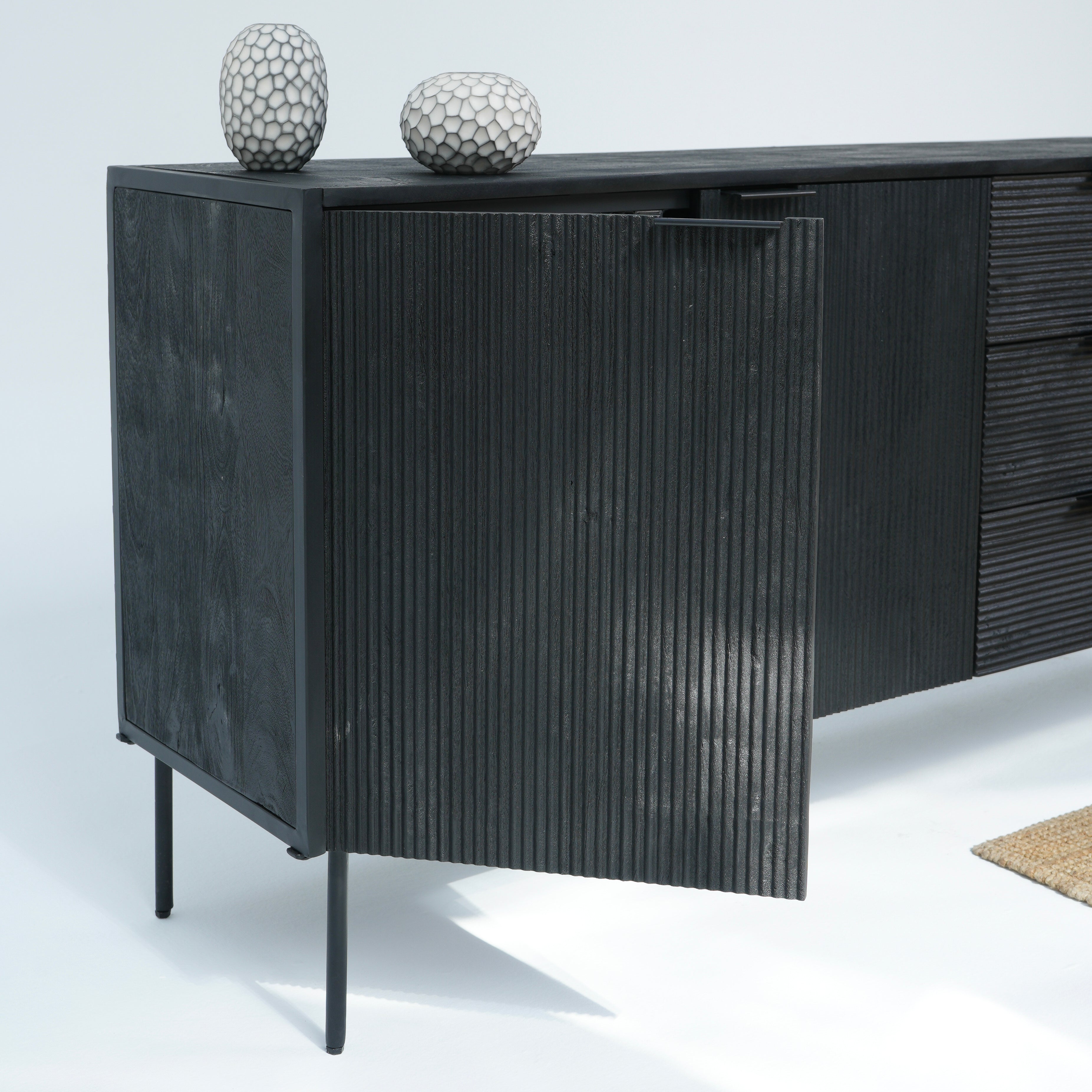 Linwood black three door sideboard