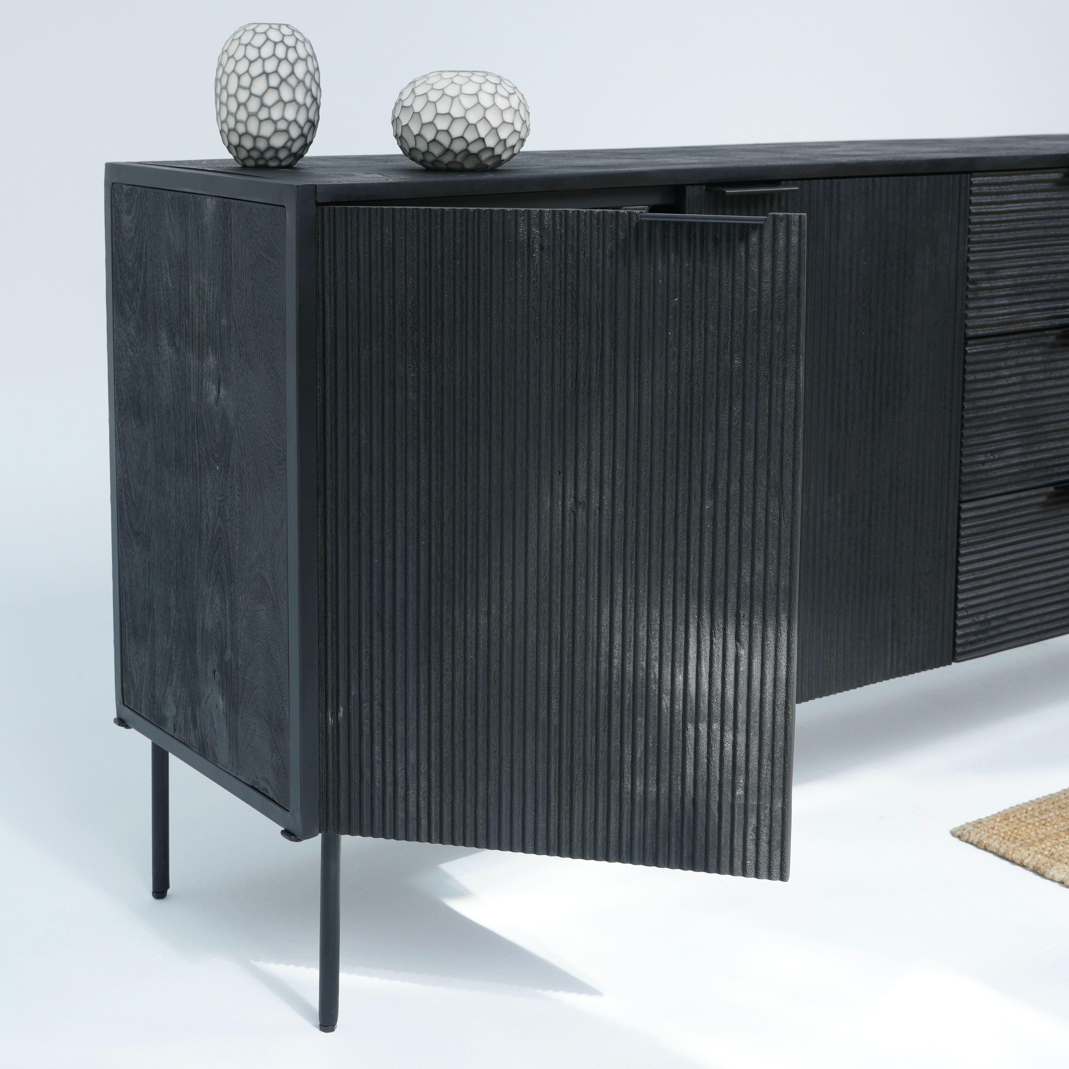 LINWOOD IRON THREE DOOR THREE DRAWER SIDEBOARD - Art and craft furniture