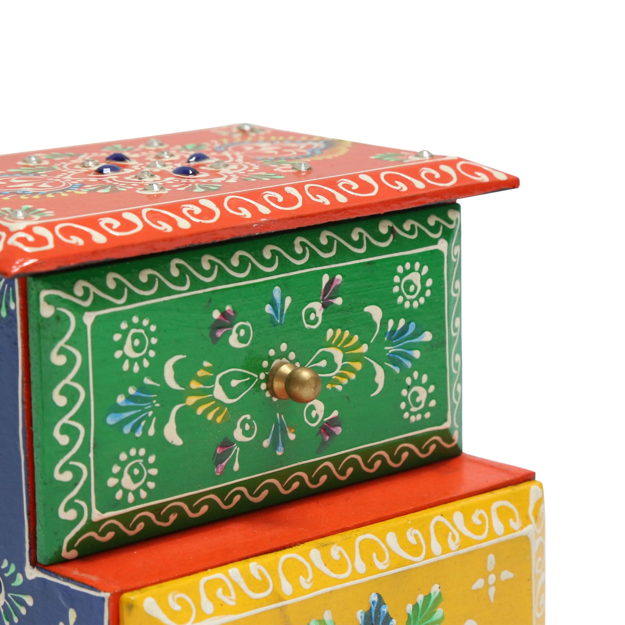 WOODEN STEP 2 DRAW MINI CHEST PAINTING - Art and craft furniture