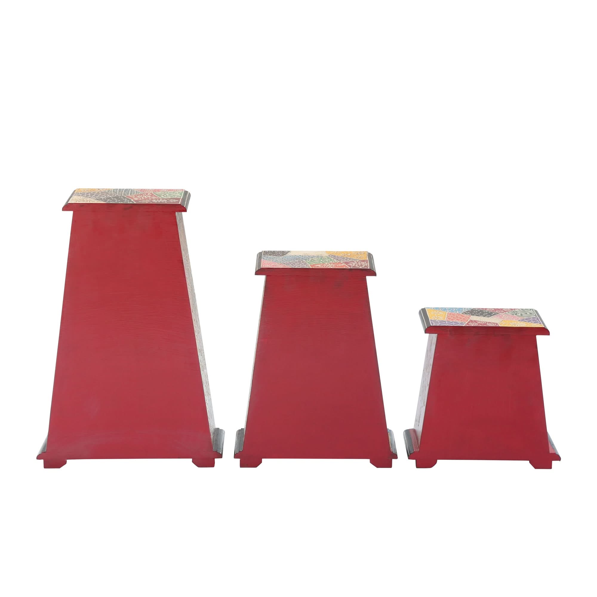WOODEN PYRAMID SET OF THREE CHEST - Art and craft furniture