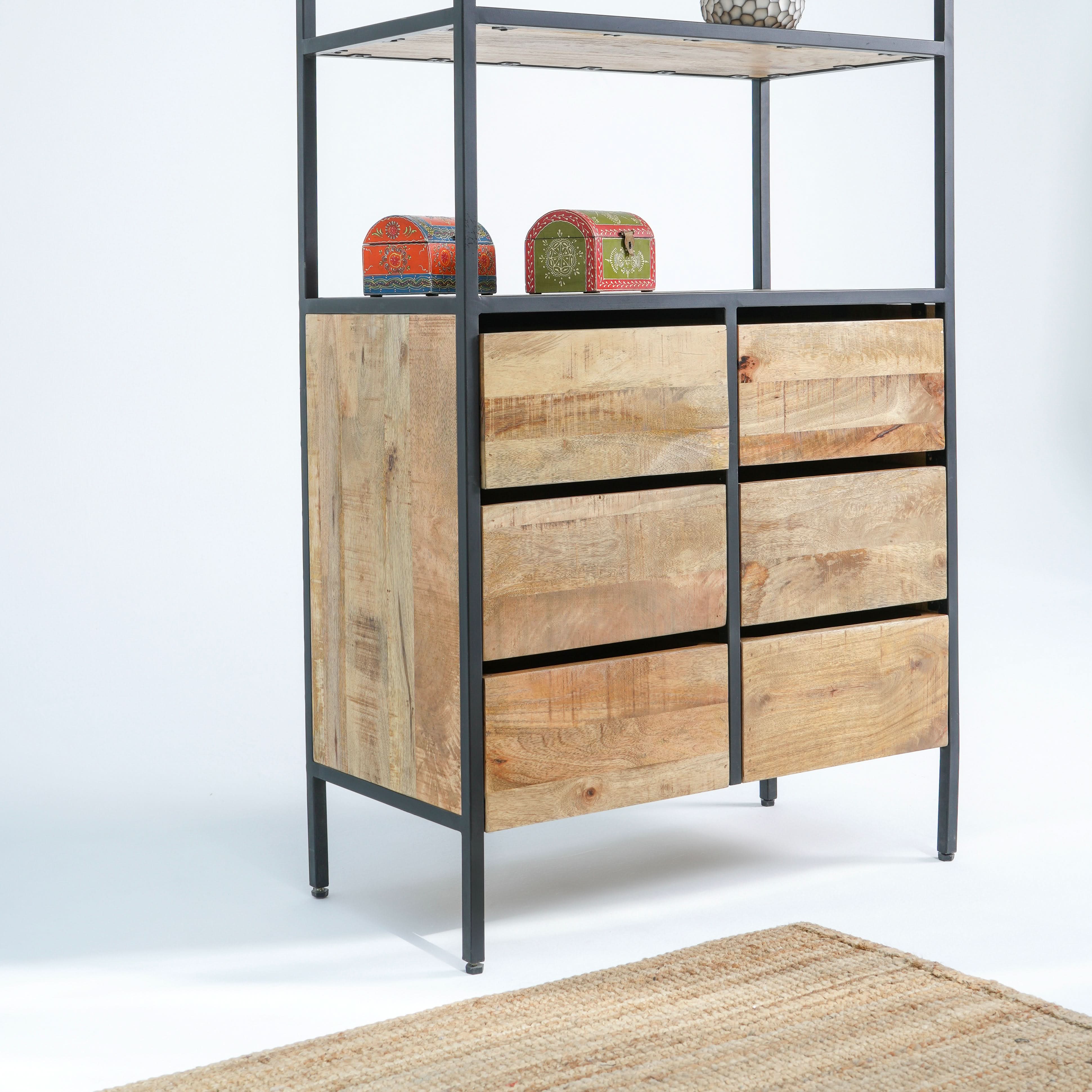 STEELWOOD SIX-DRAWER BOOKSHELF - Art and craft furniture