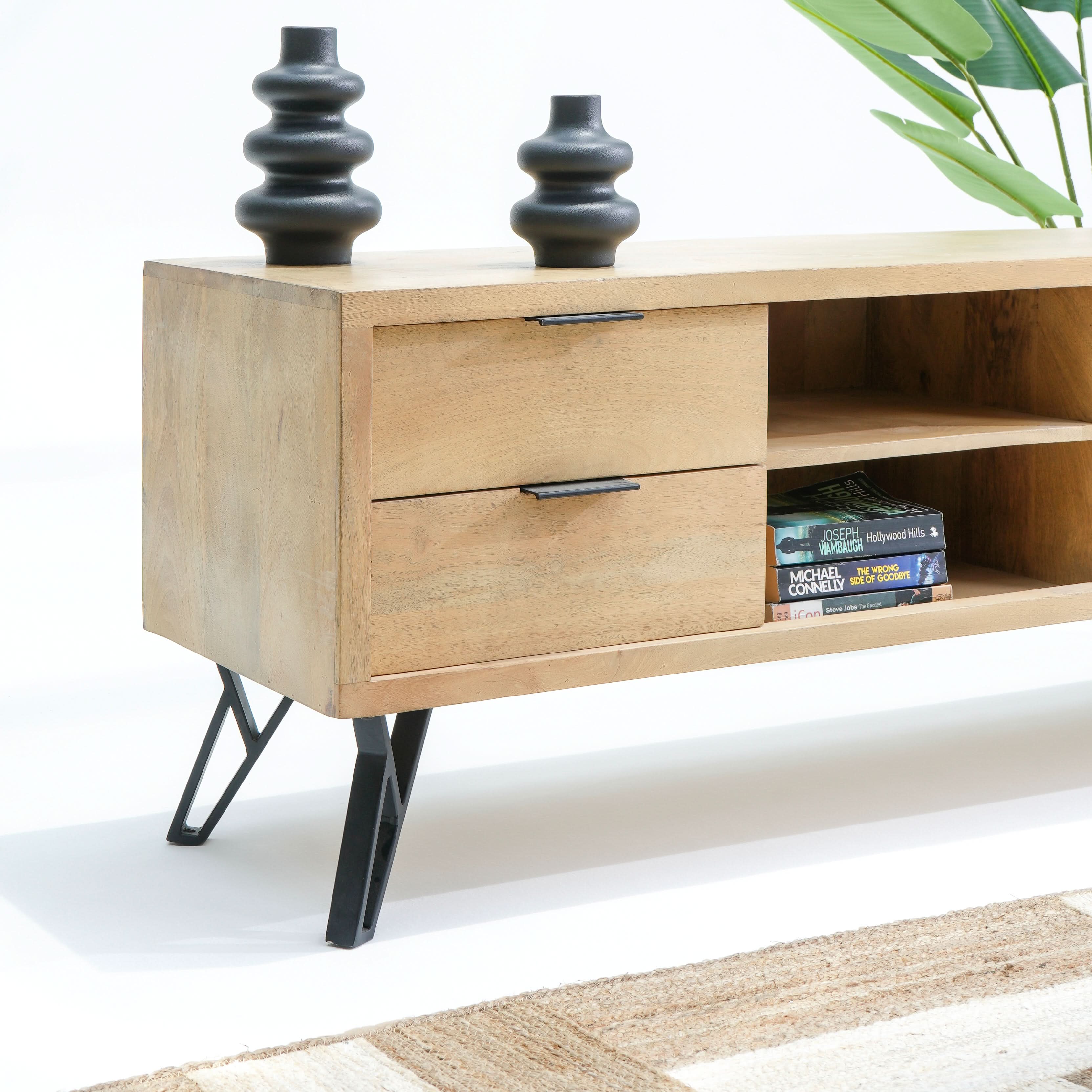 AVENUE TWO DOOR TWO DRAWER TV STAND - Art and craft furniture