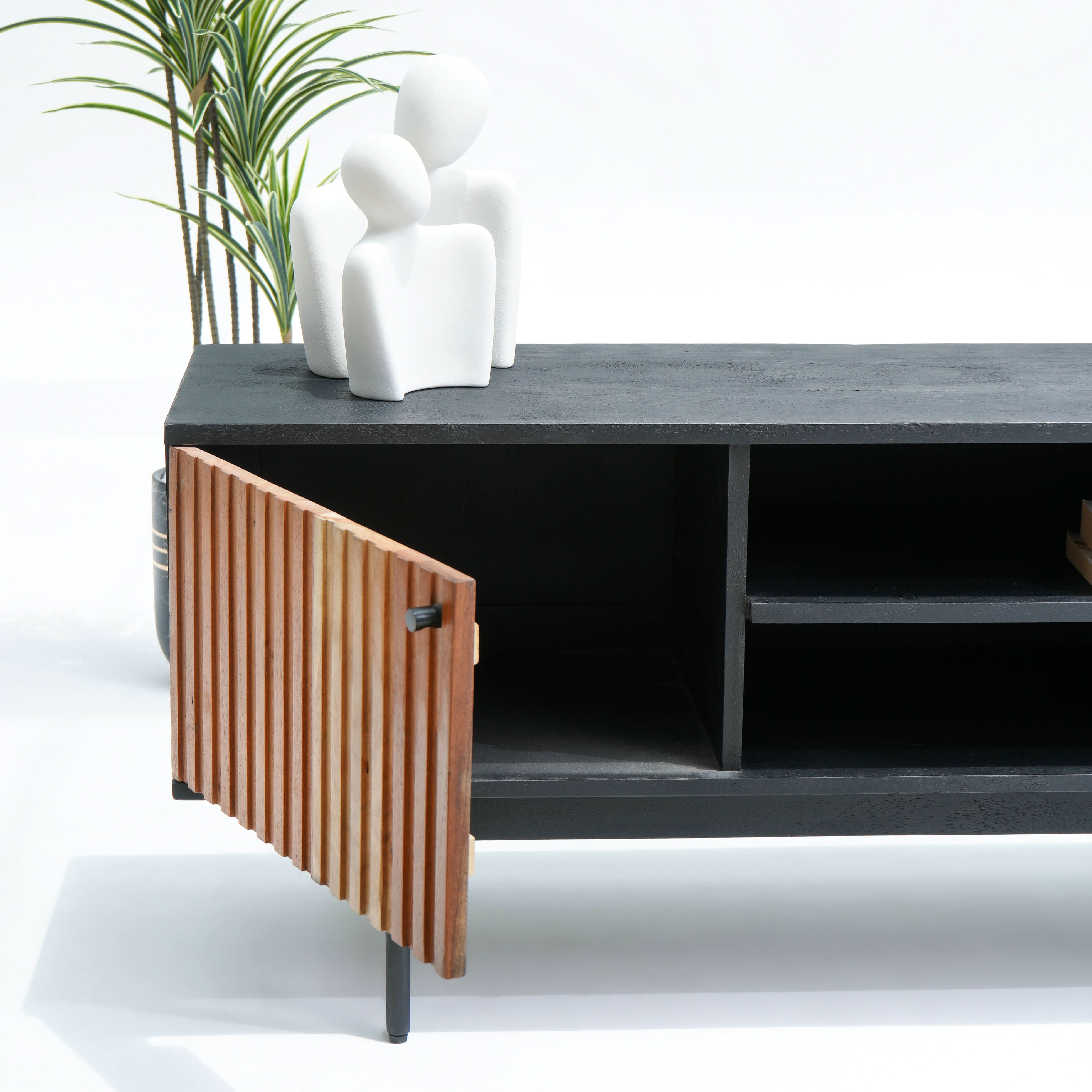 FLORENCE ACACIA TWO DRAWER ONE DOOR TV STAND - Art and craft furniture