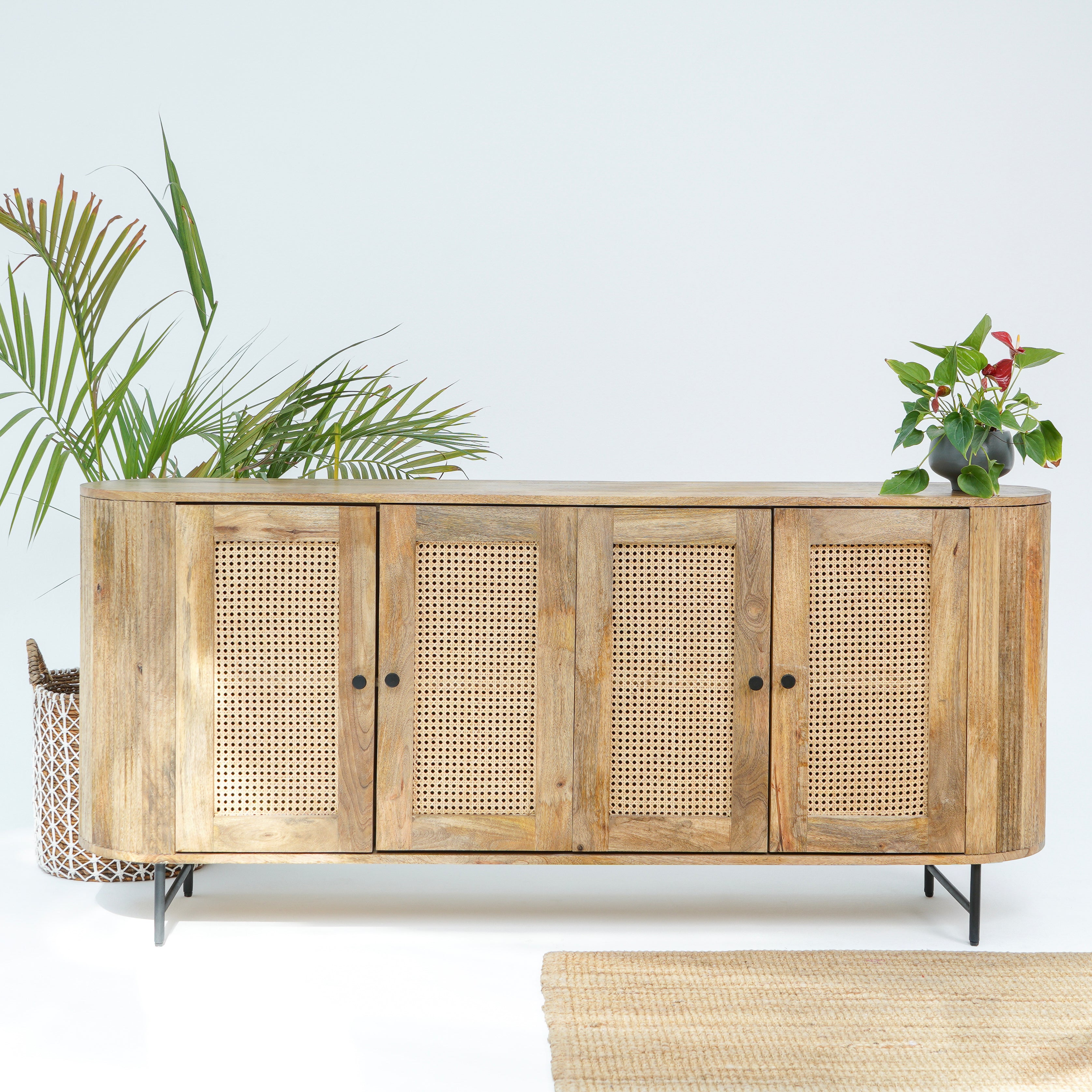 Windsor cane four door sideboard