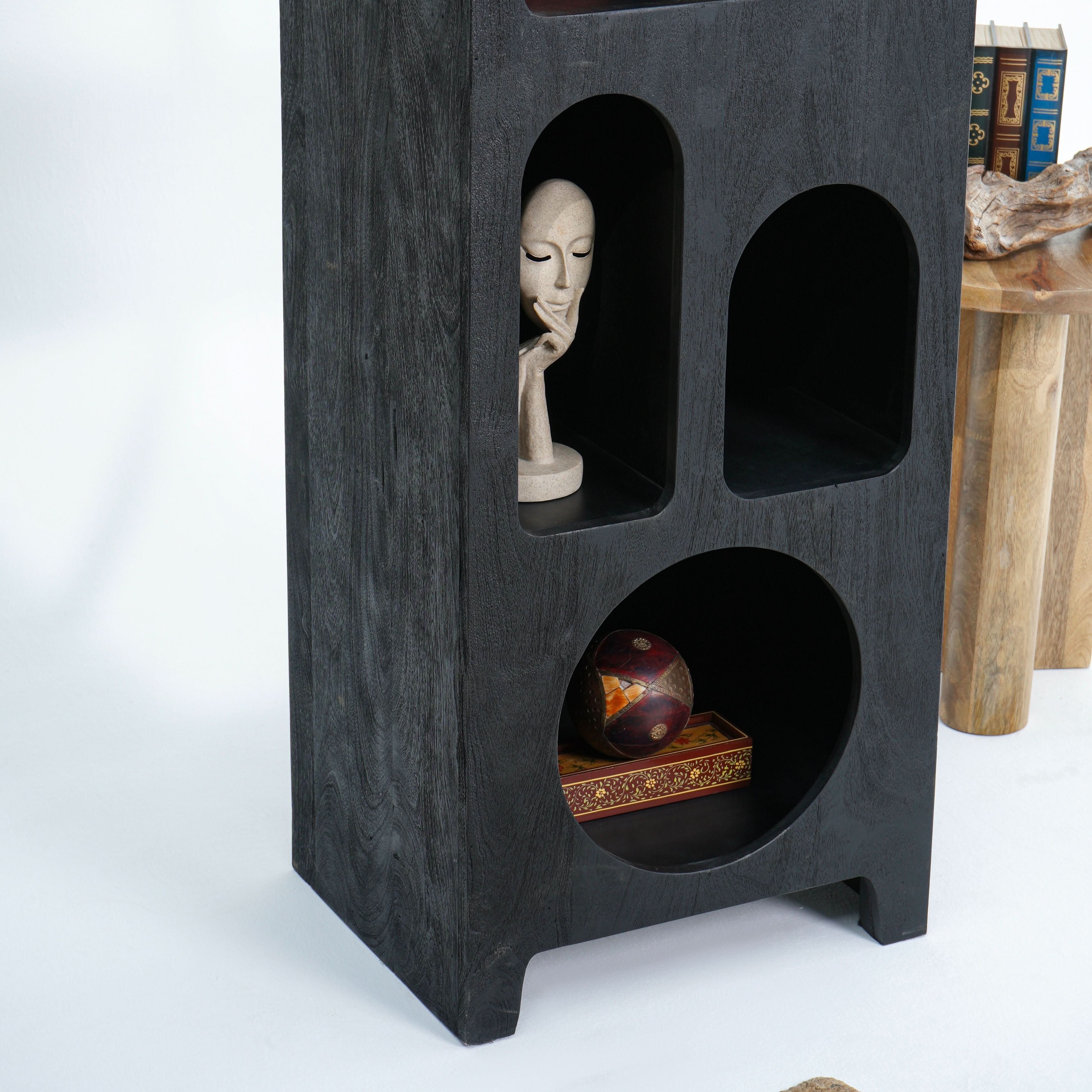 ARCH BLACK OPEN BOOKSHELF - Art and craft furniture