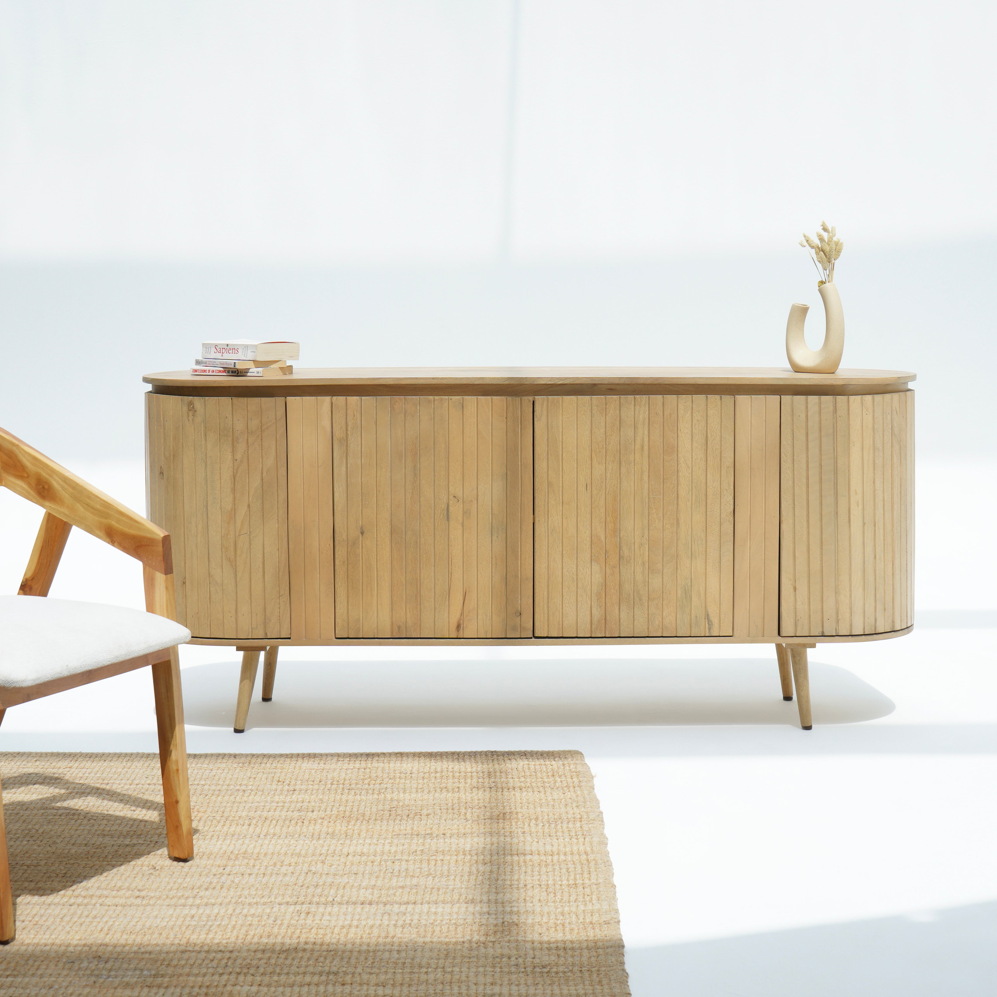 Riviera half round sideboard