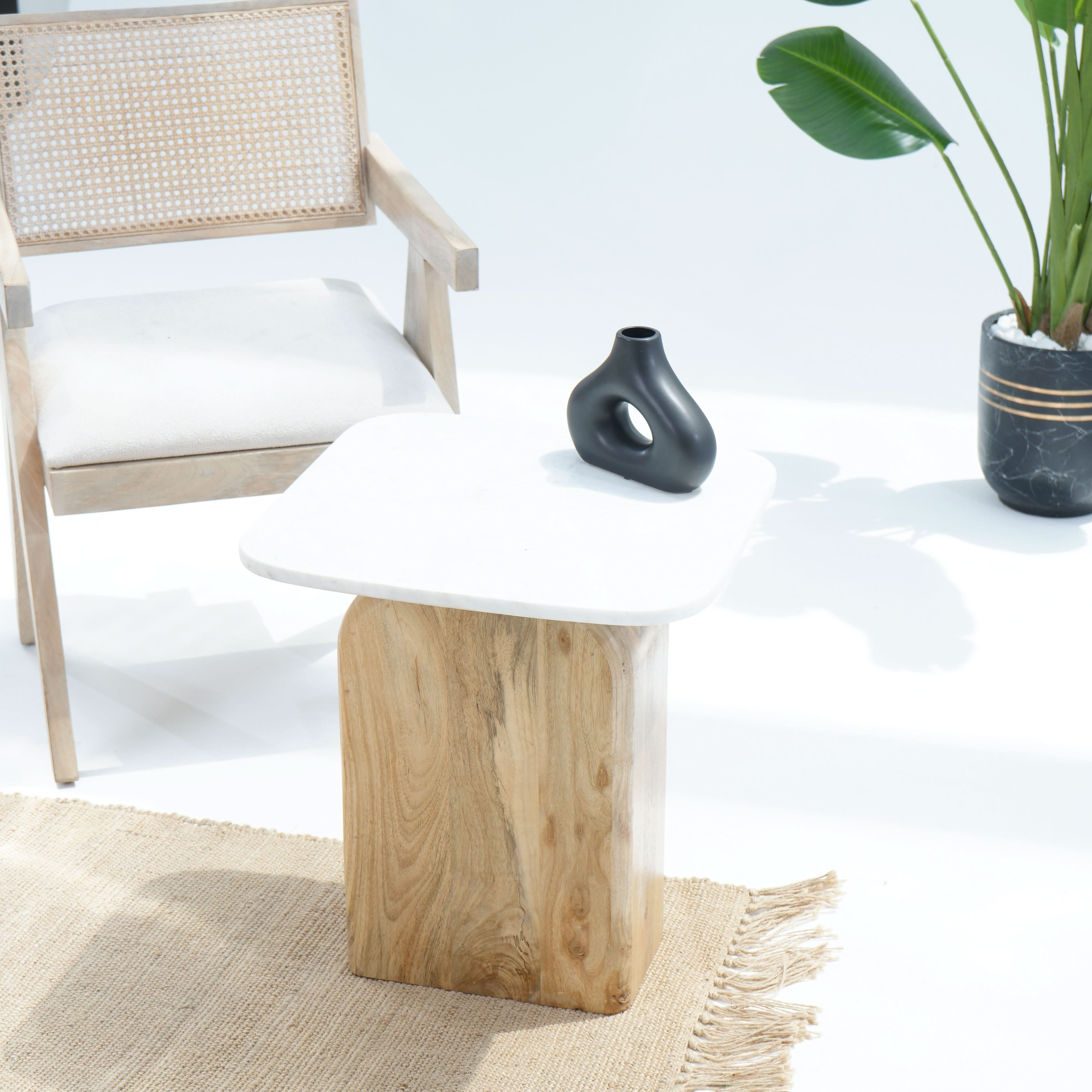 TERRALUXE MARBLE SIDE TABLE - Art and craft furniture