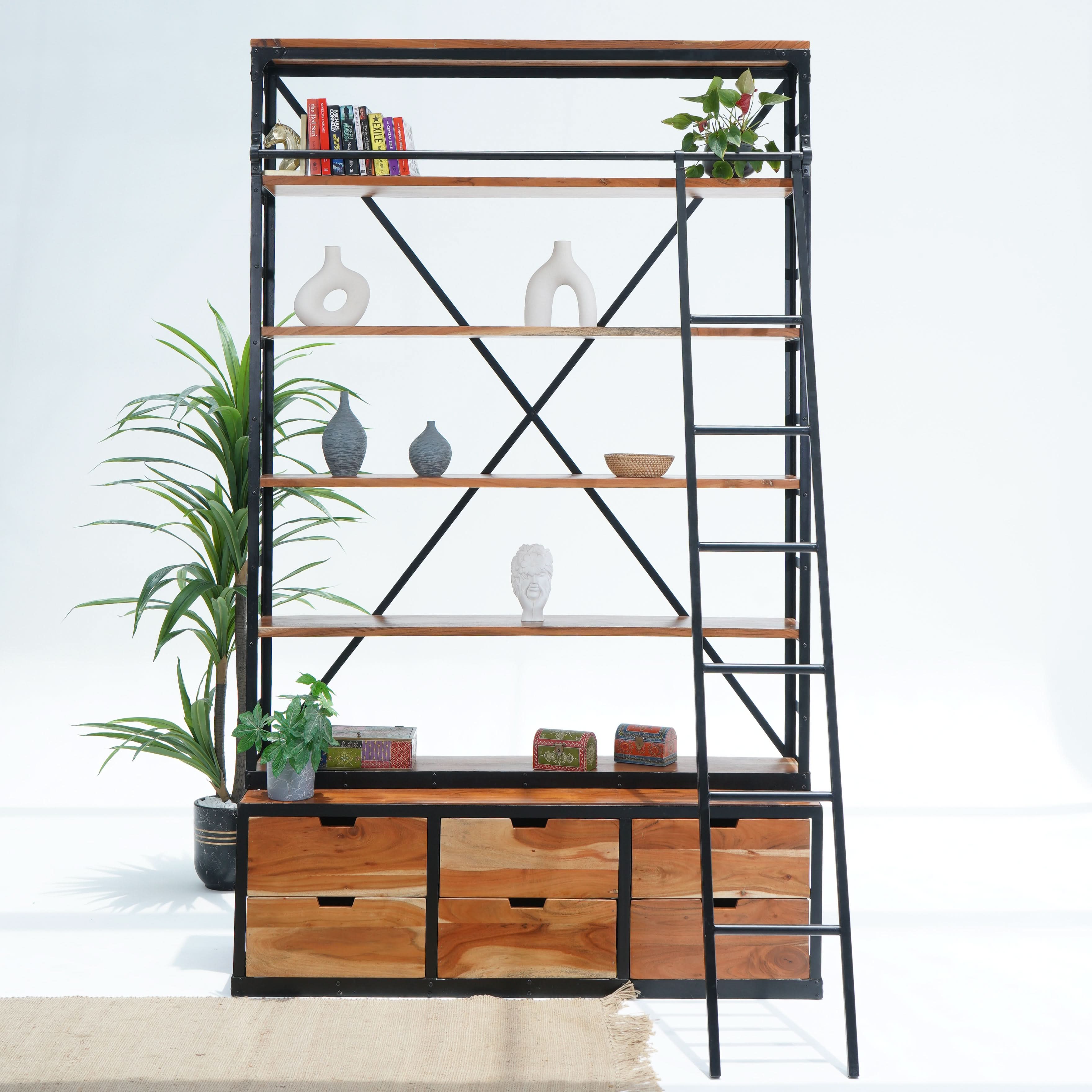 ACACIA WOODEN BOOKSHELF - Art and craft furniture