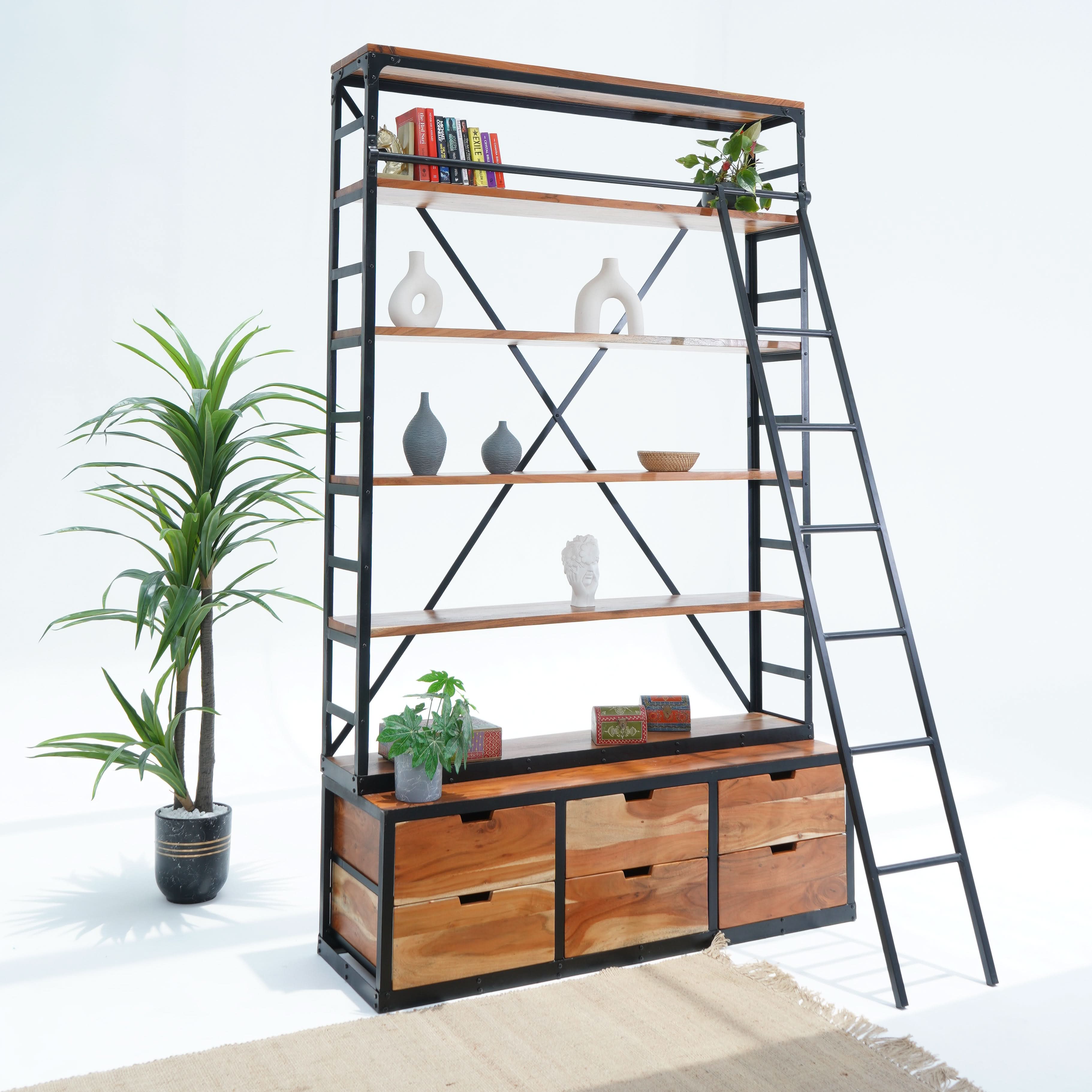 ACACIA WOODEN BOOKSHELF - Art and craft furniture
