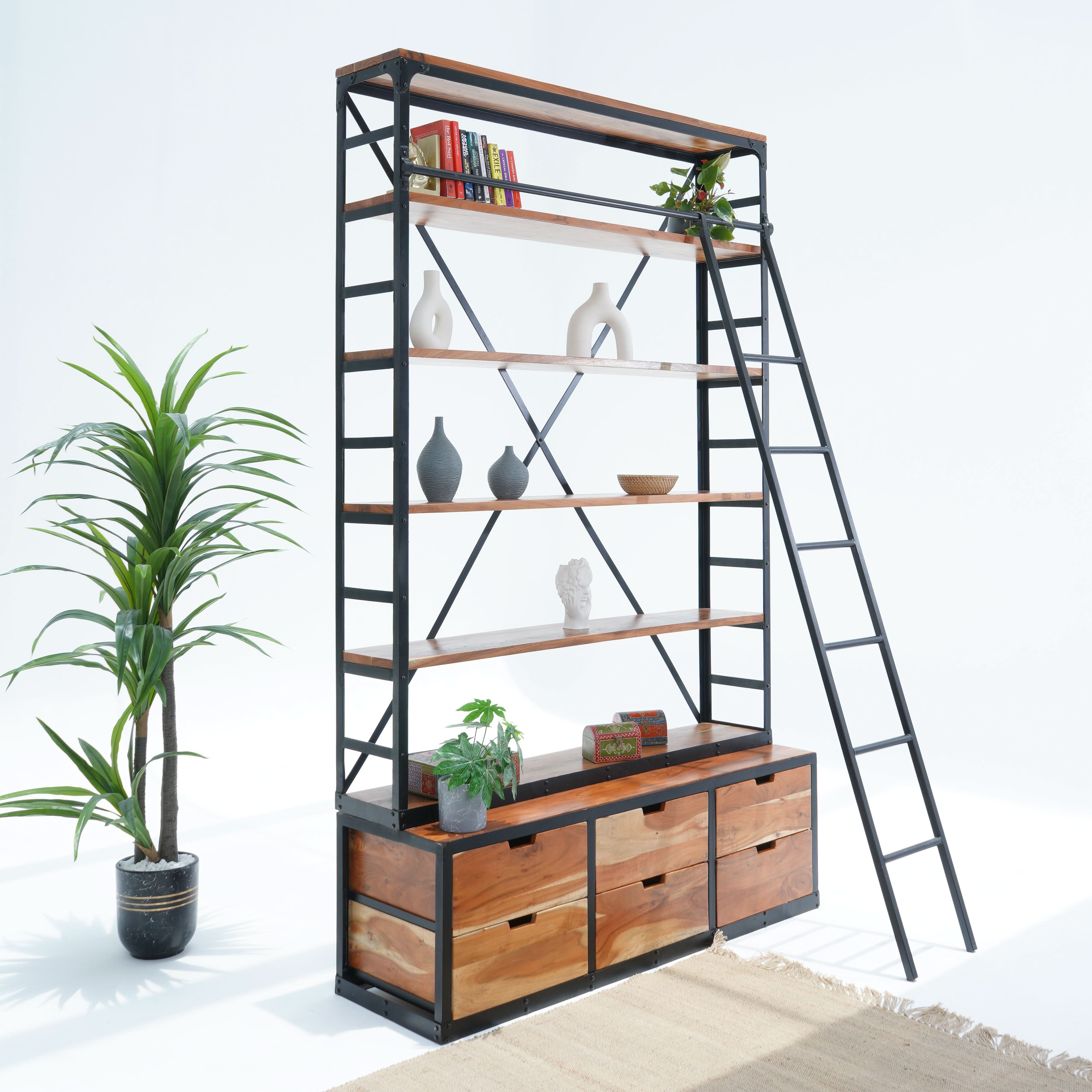 ACACIA WOODEN BOOKSHELF - Art and craft furniture