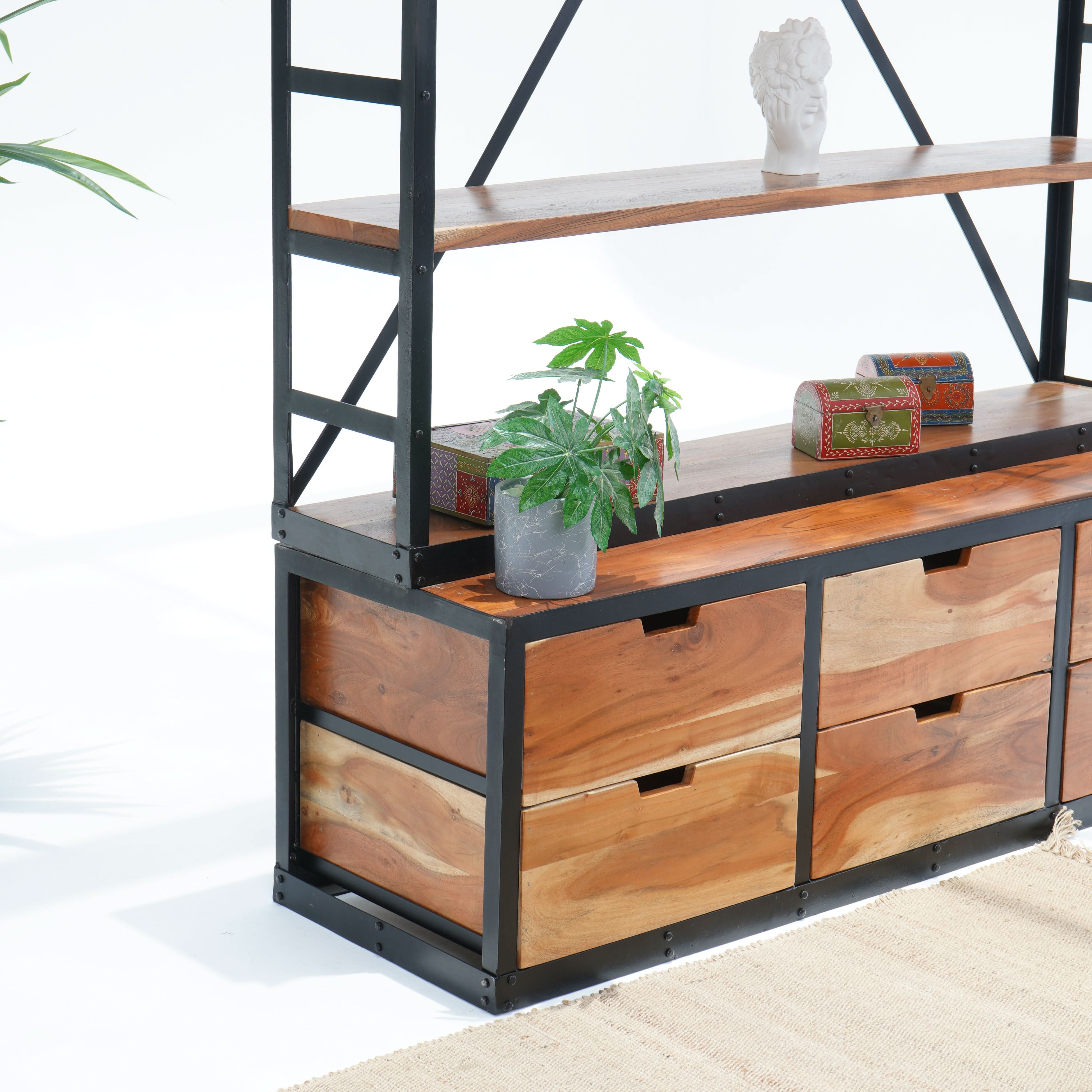 ACACIA WOODEN BOOKSHELF - Art and craft furniture
