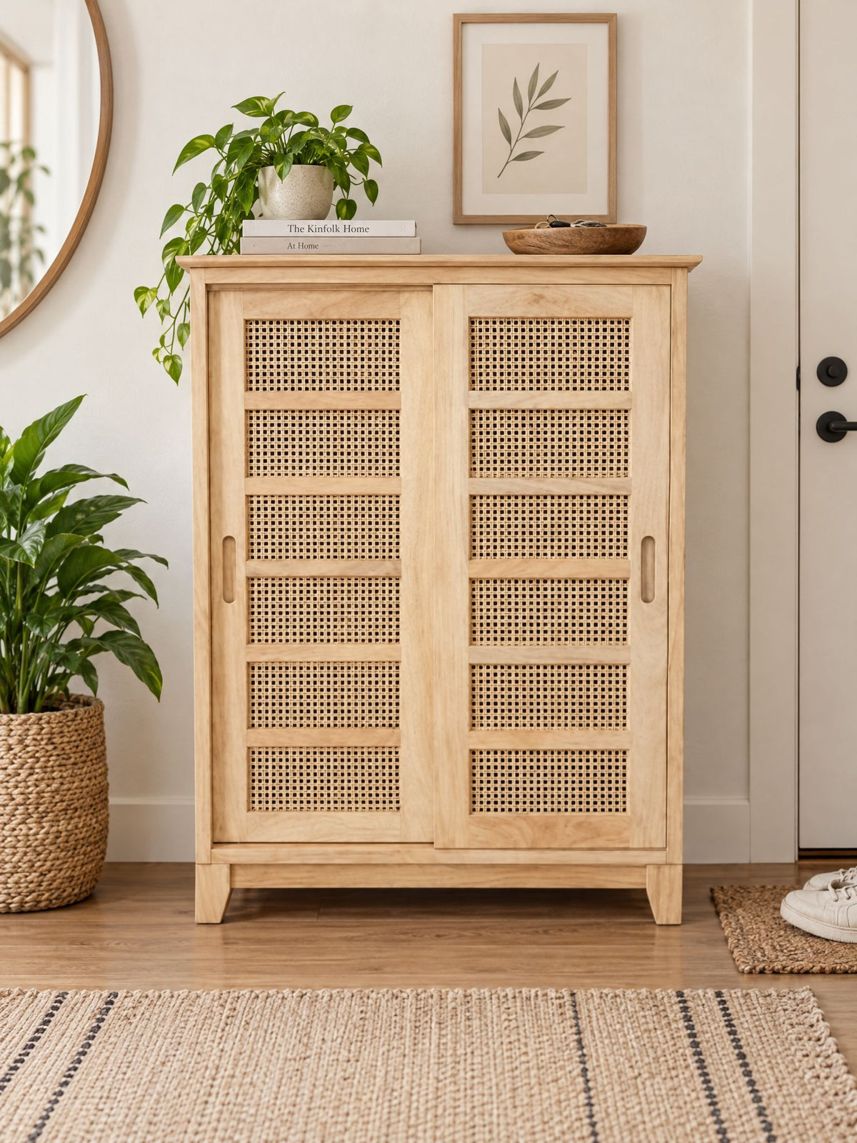 Canovia Wooden Cane Shoe Rack Art and craft furniture
