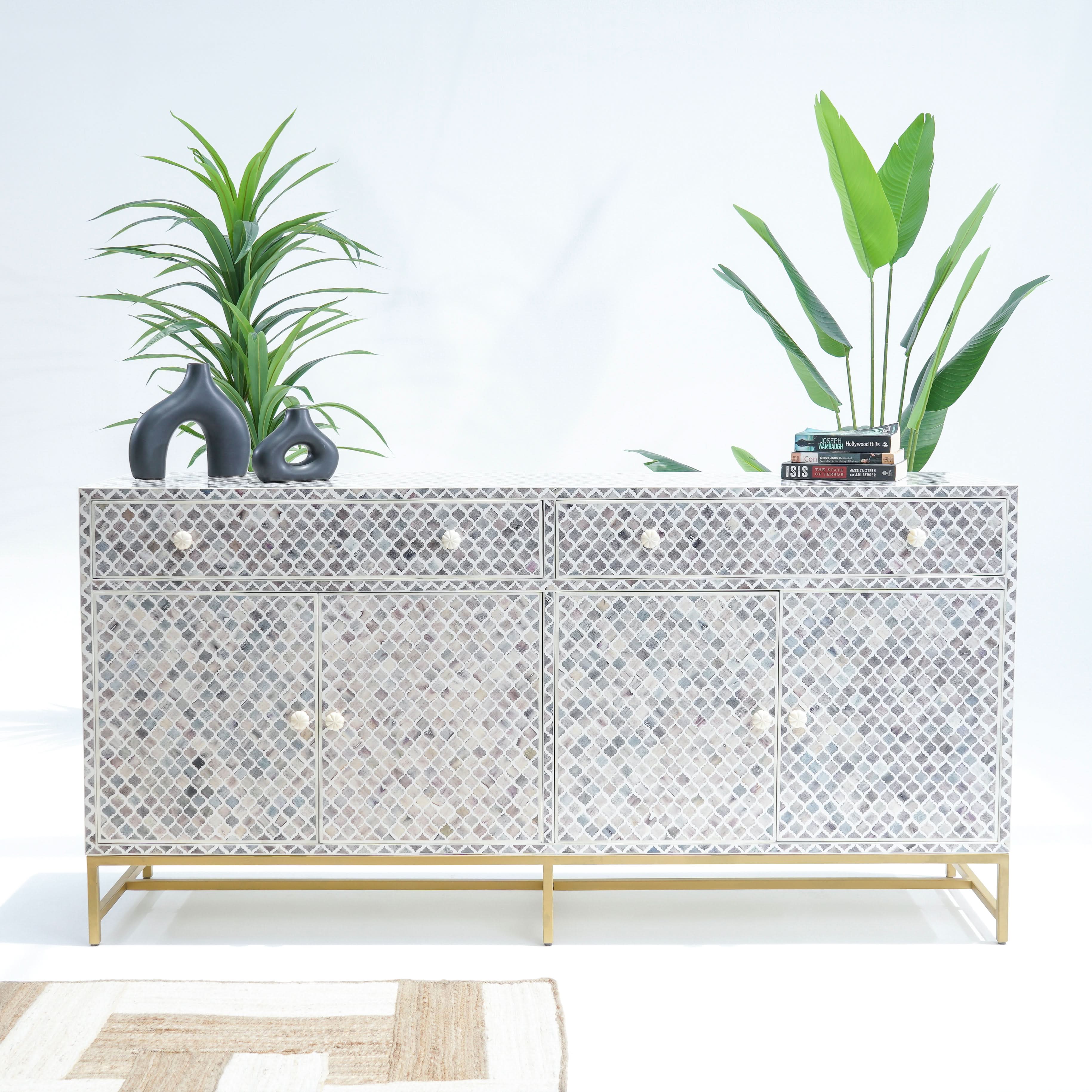 INLAY FOUR DRAWER- DOOR SIDEBOARD - Art and craft furniture