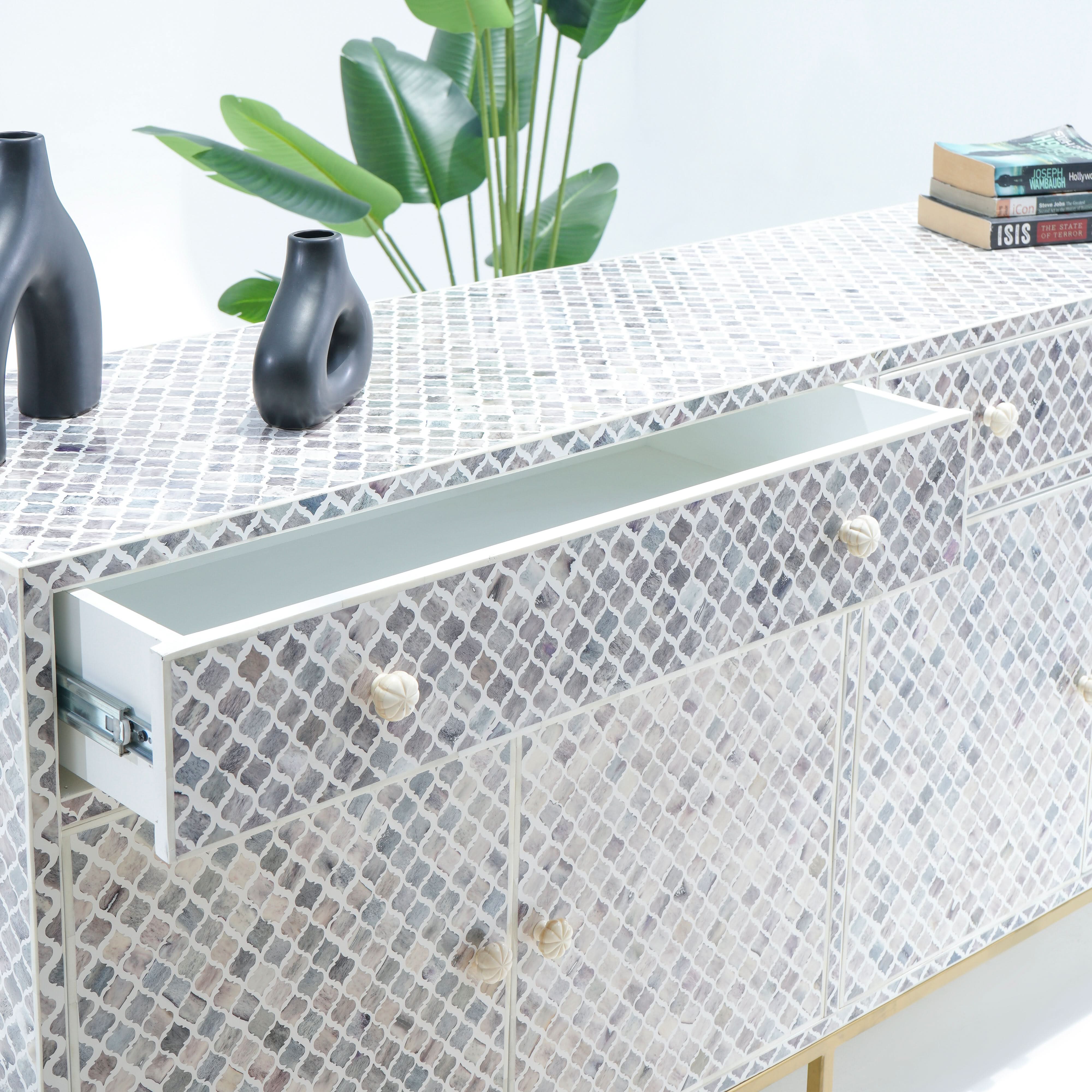 INLAY FOUR DRAWER- DOOR SIDEBOARD - Art and craft furniture