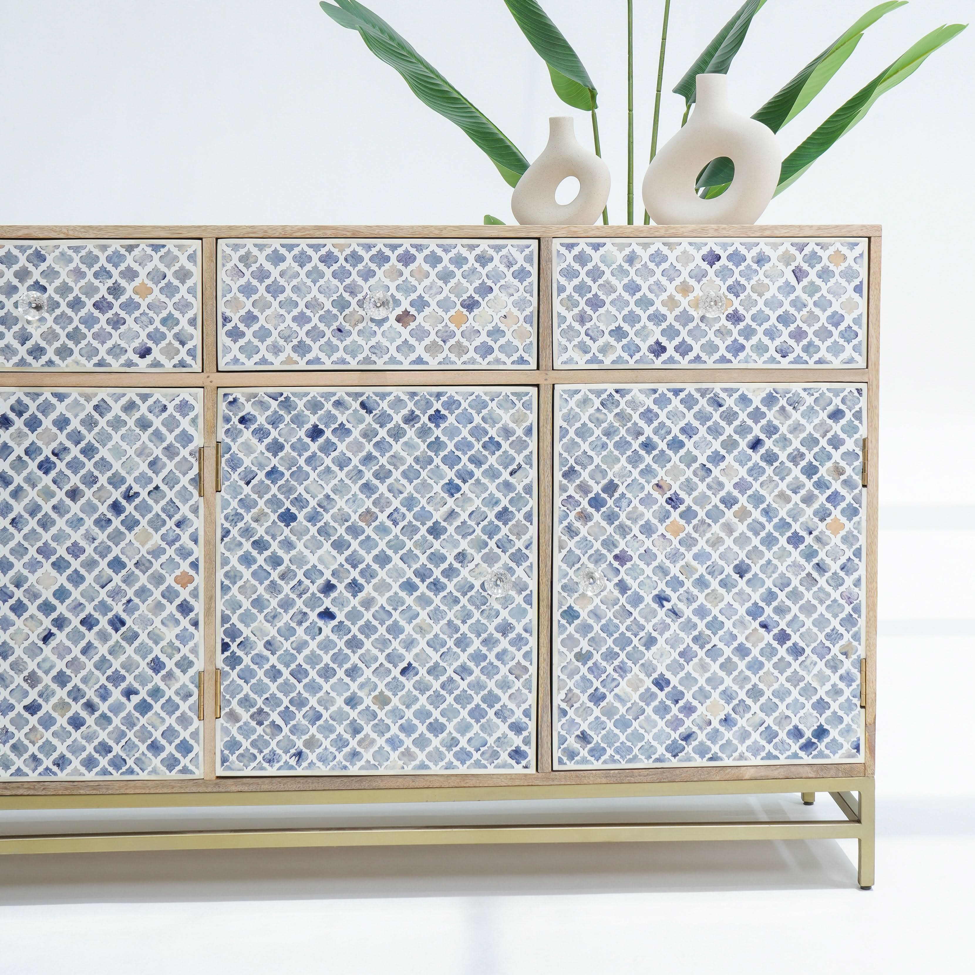 INLAY FOUR DRAWER- DOOR SIDEBOARD - Art and craft furniture