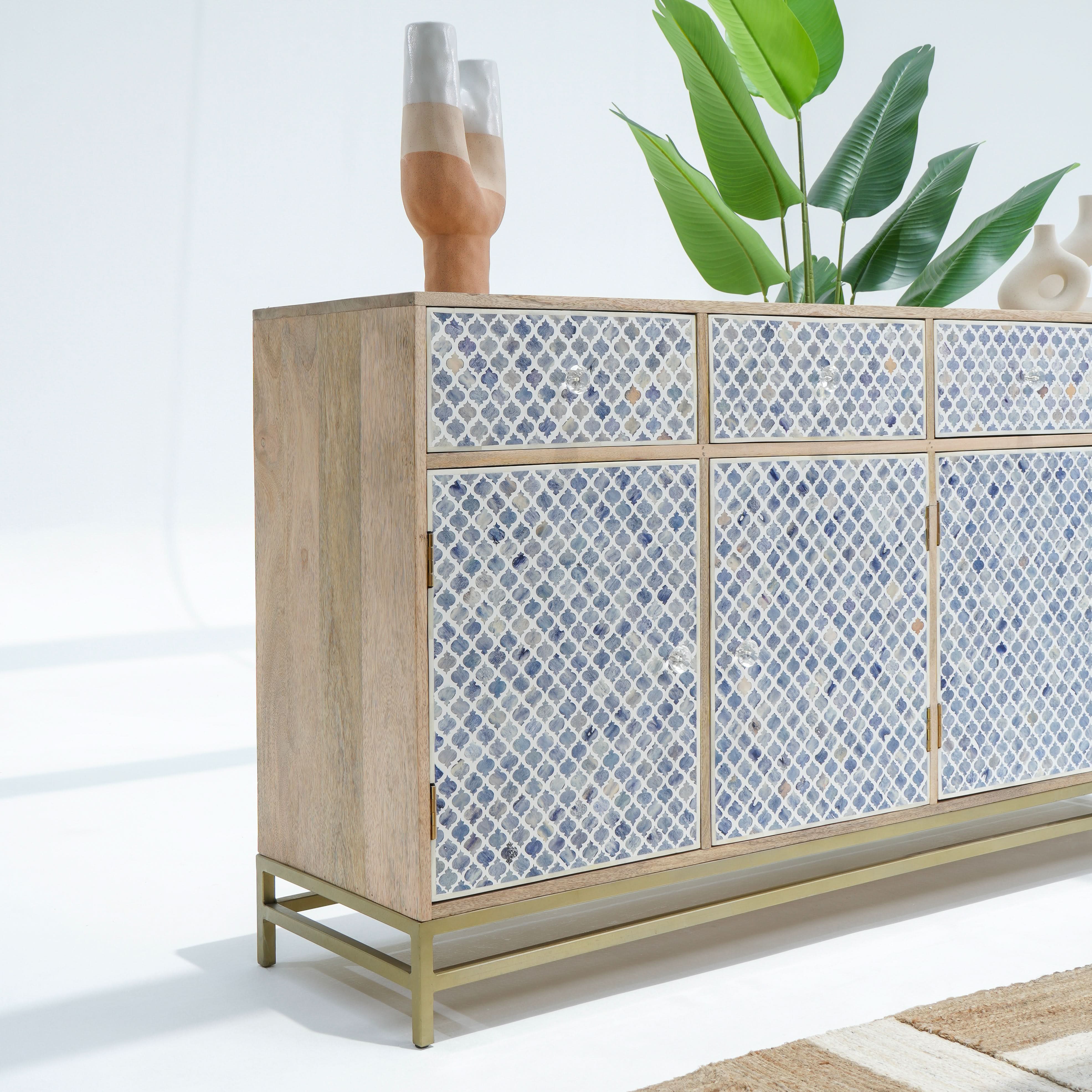 INLAY FOUR DRAWER- DOOR SIDEBOARD - Art and craft furniture