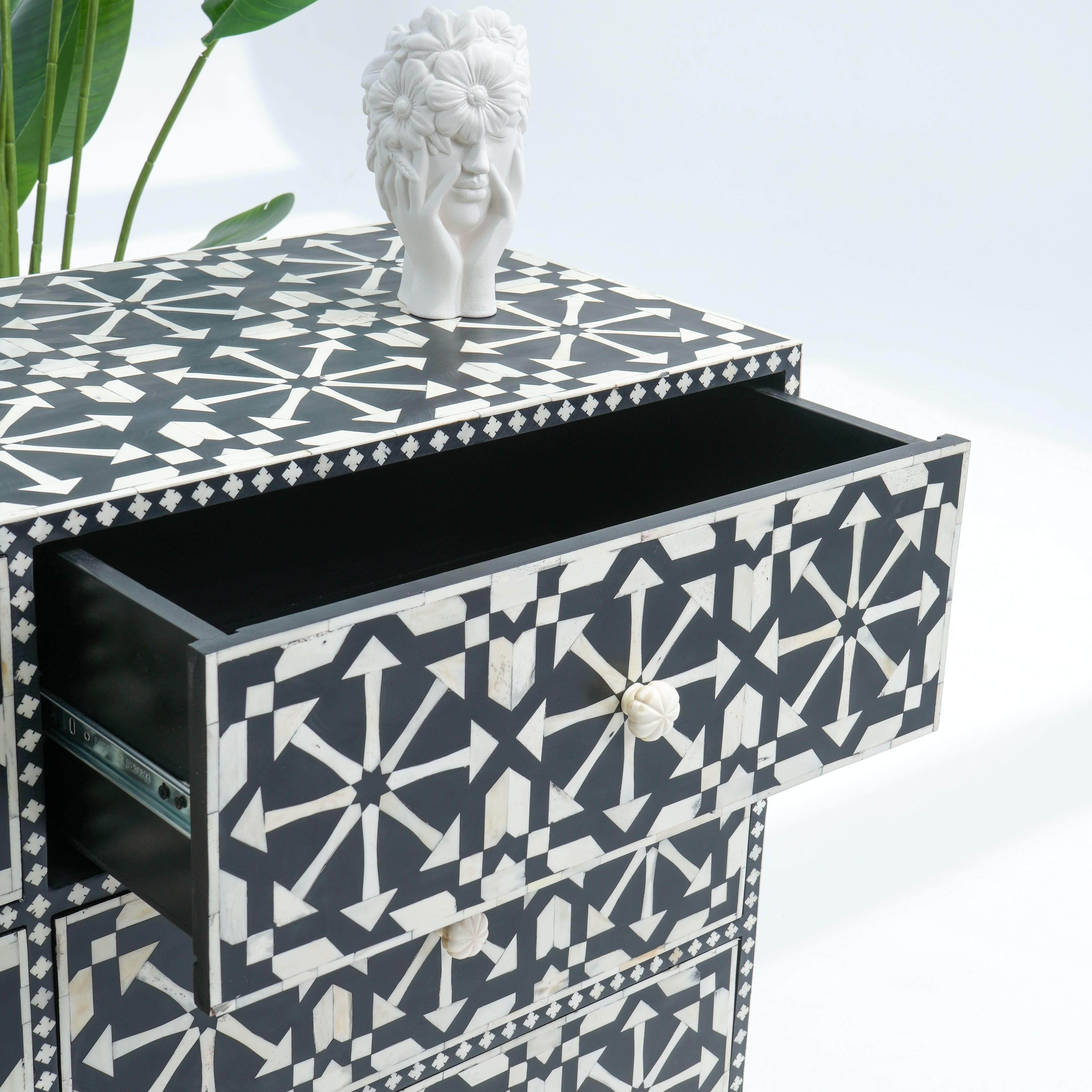 INLAY 9 DRAWER CHEST OF DRAWER - Art and craft furniture