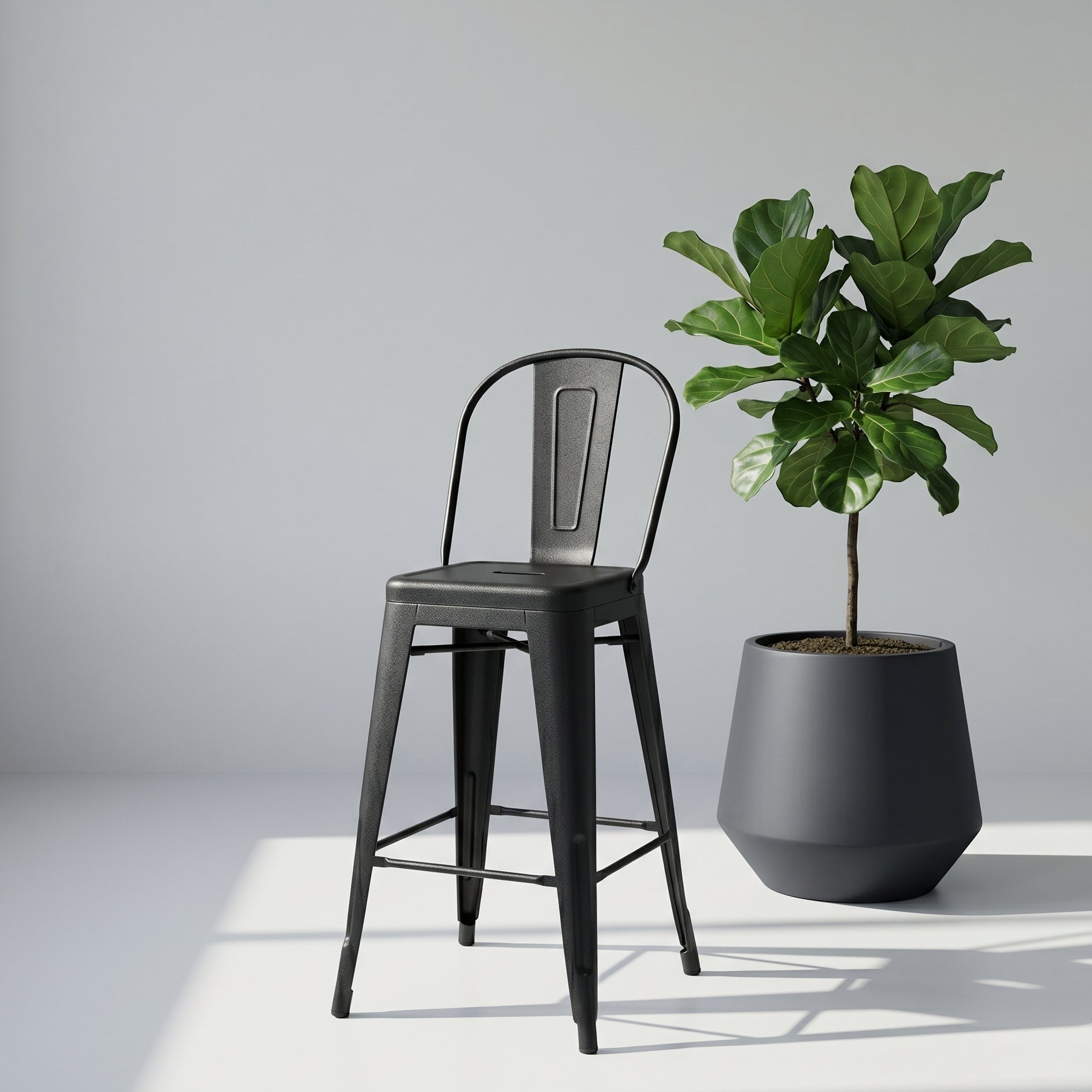 FORGE BLACK METAL BAR CHAIR - Art and craft furniture