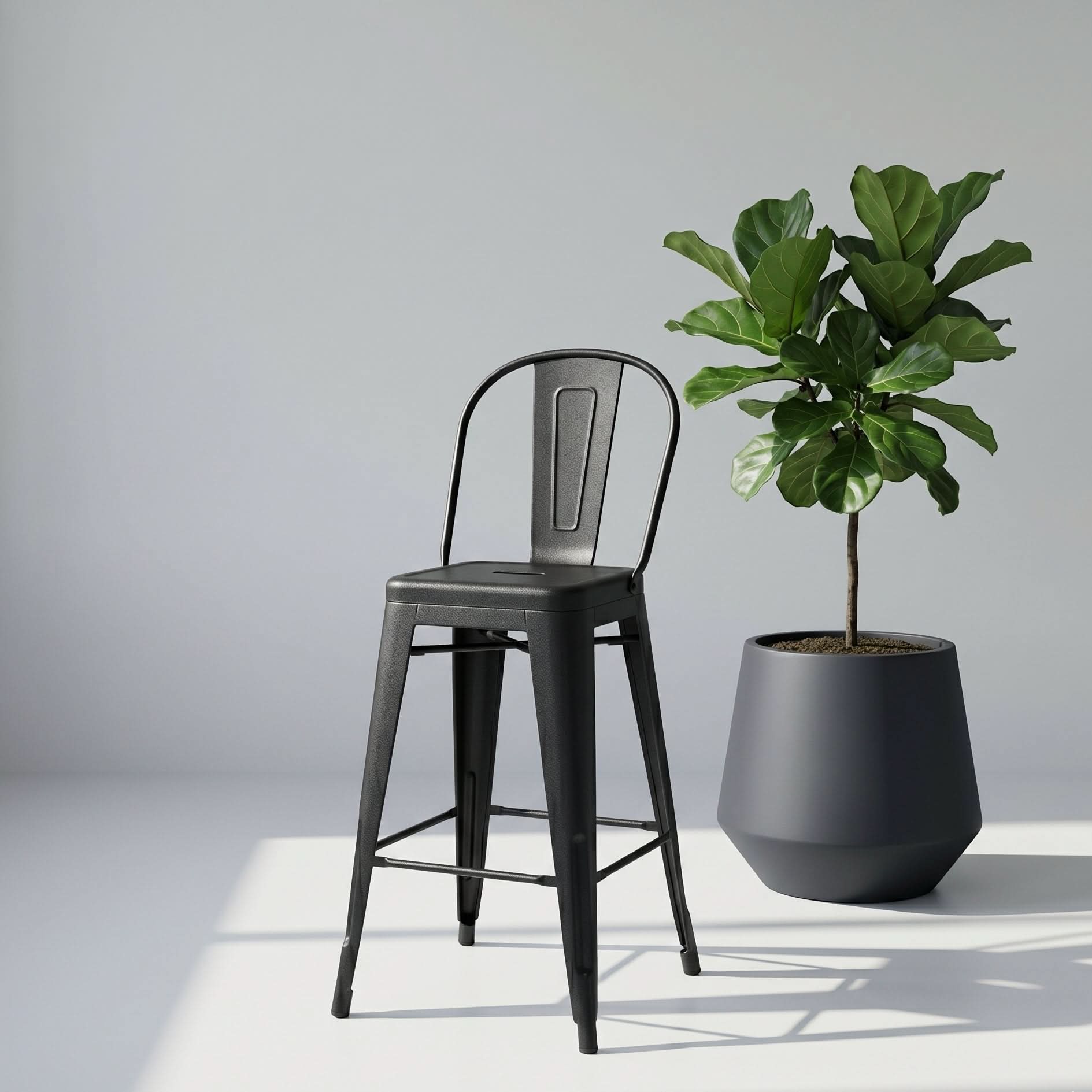 FORGE BLACK METAL BAR CHAIR - Art and craft furniture