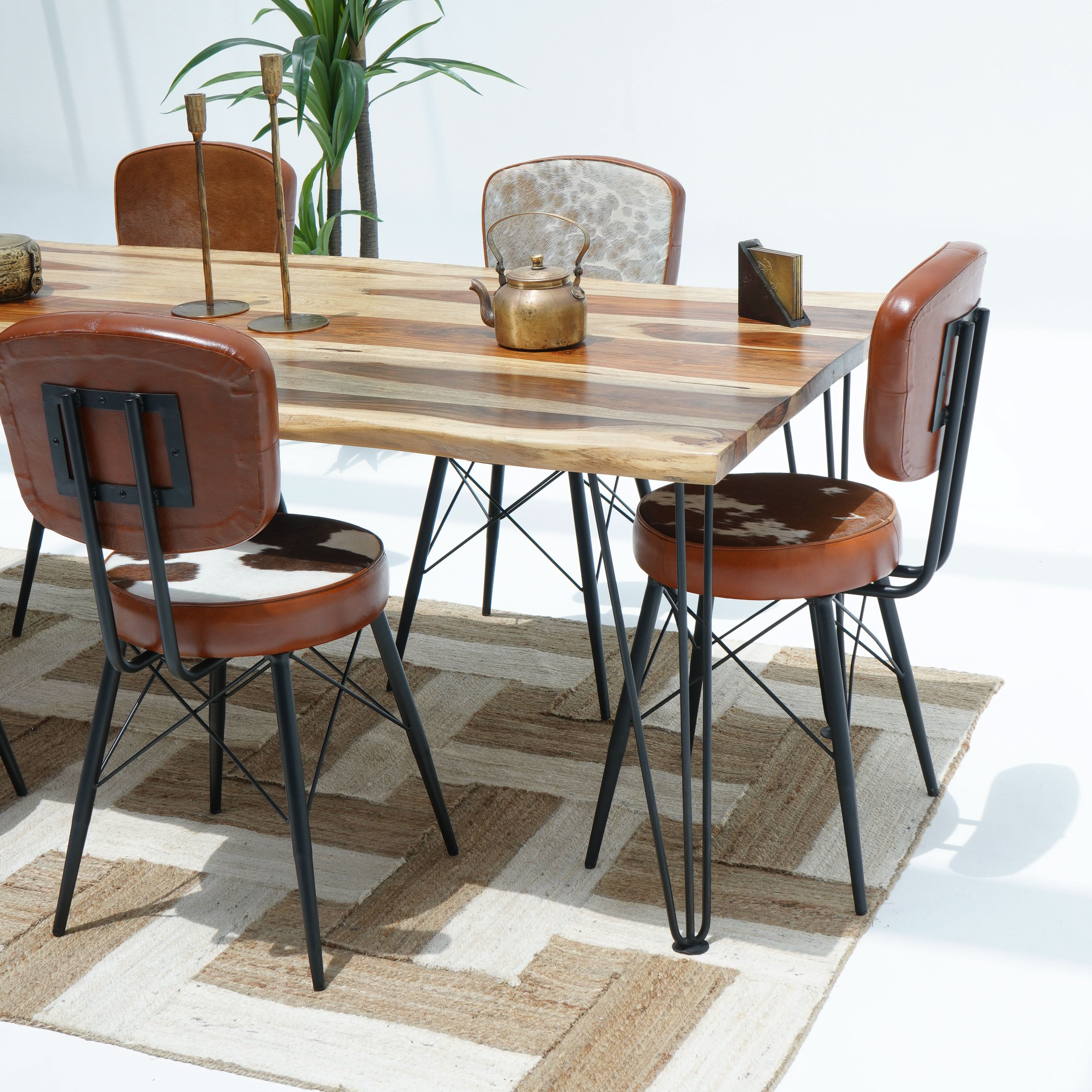 ATHENS AURA ROSE WOOD DINING TABLE - Art and craft furniture