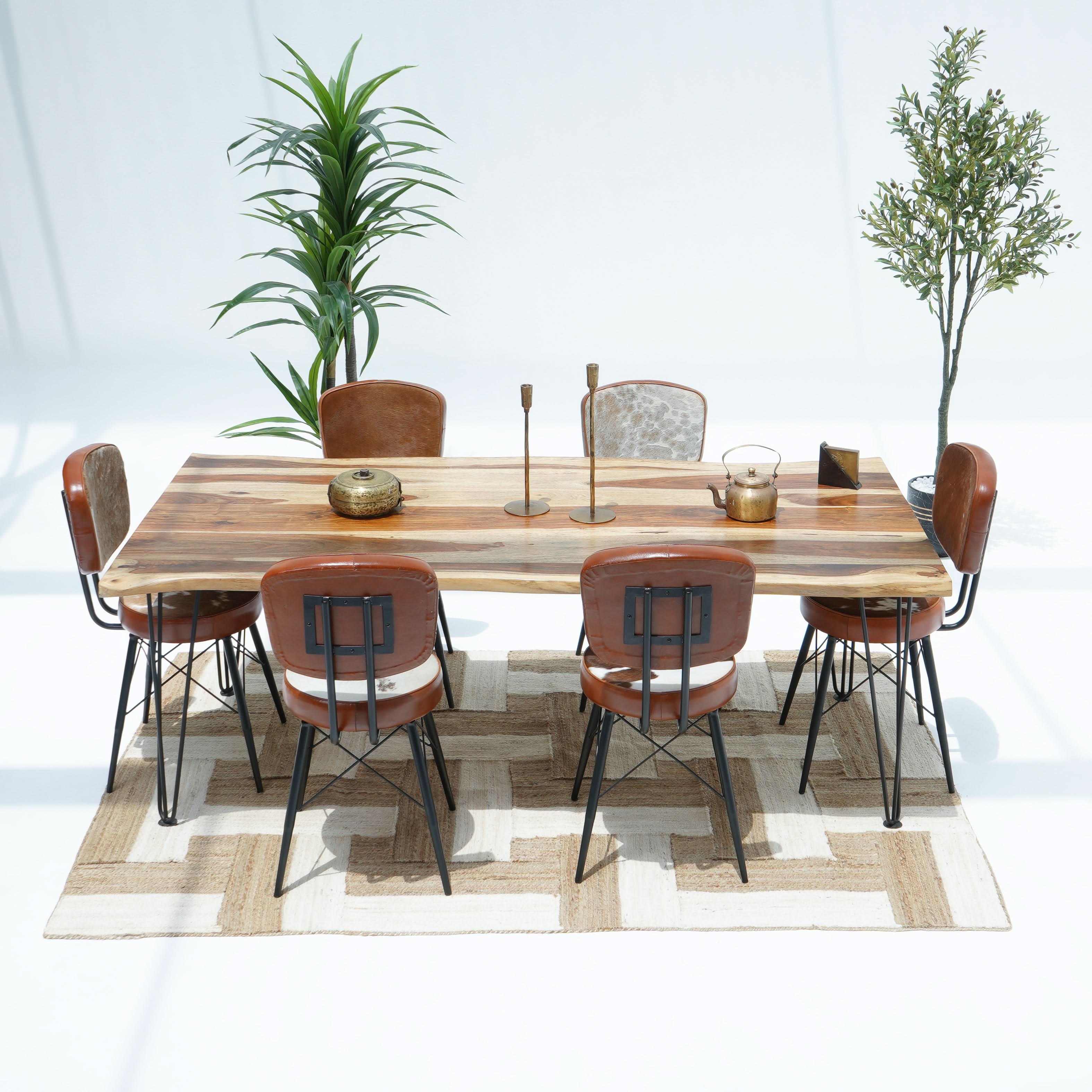 ATHENS AURA ROSE WOOD DINING TABLE - Art and craft furniture