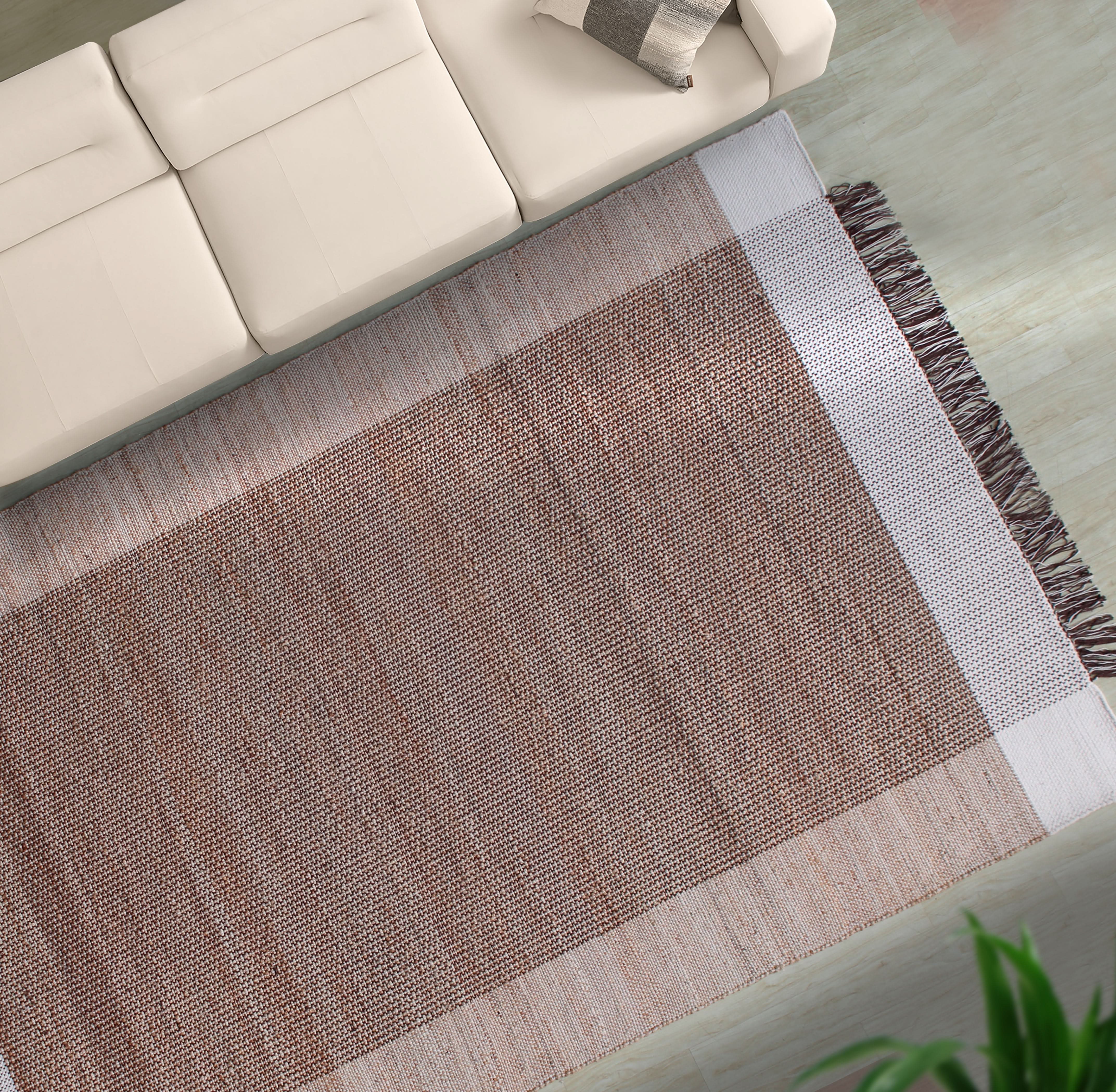 ESTARIO HAND WOVEN JUTE &COTTEN CARPET - Art and craft furniture