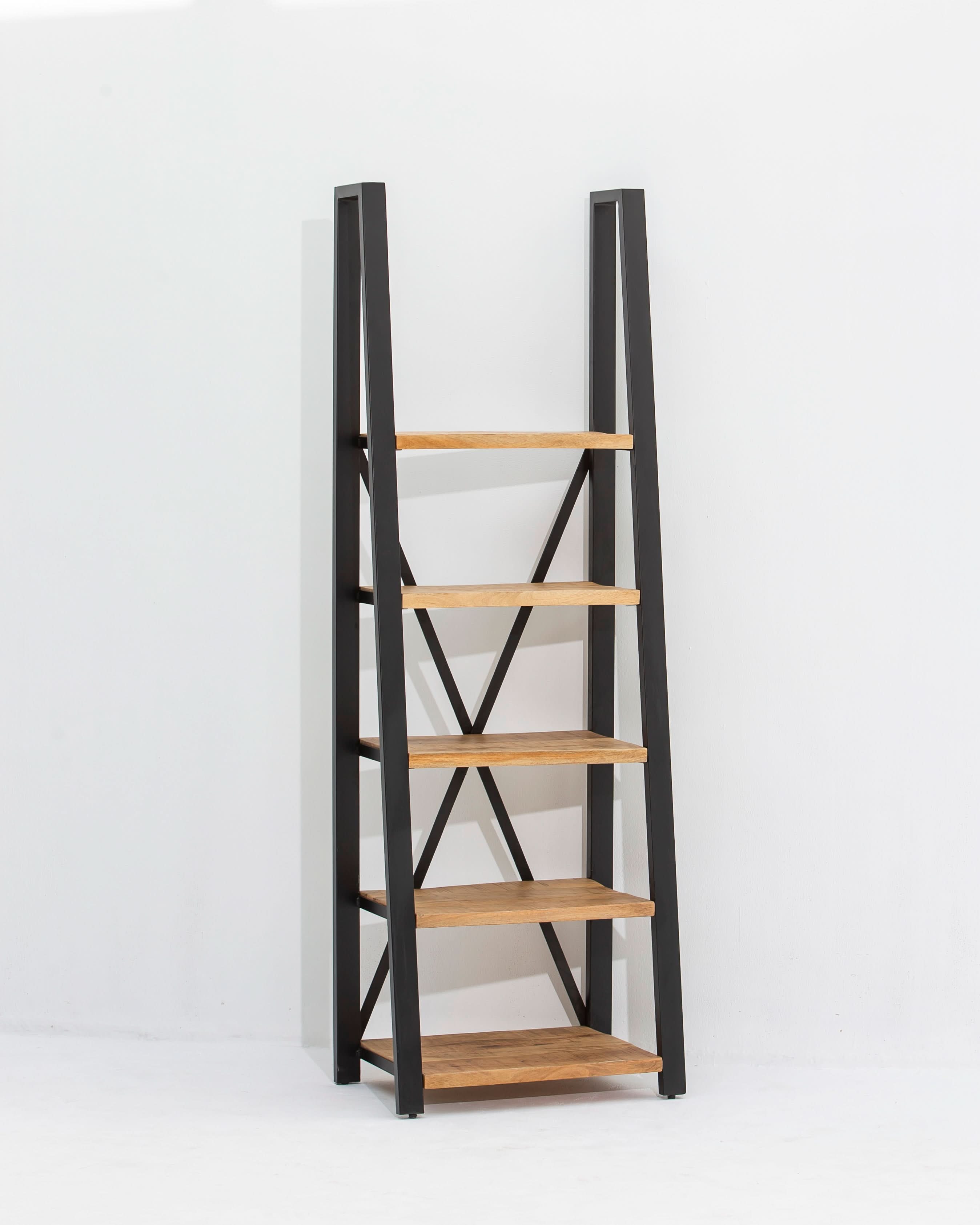IRONIX BLACK METAL OPEN BOOKSHELF - Art and craft furniture