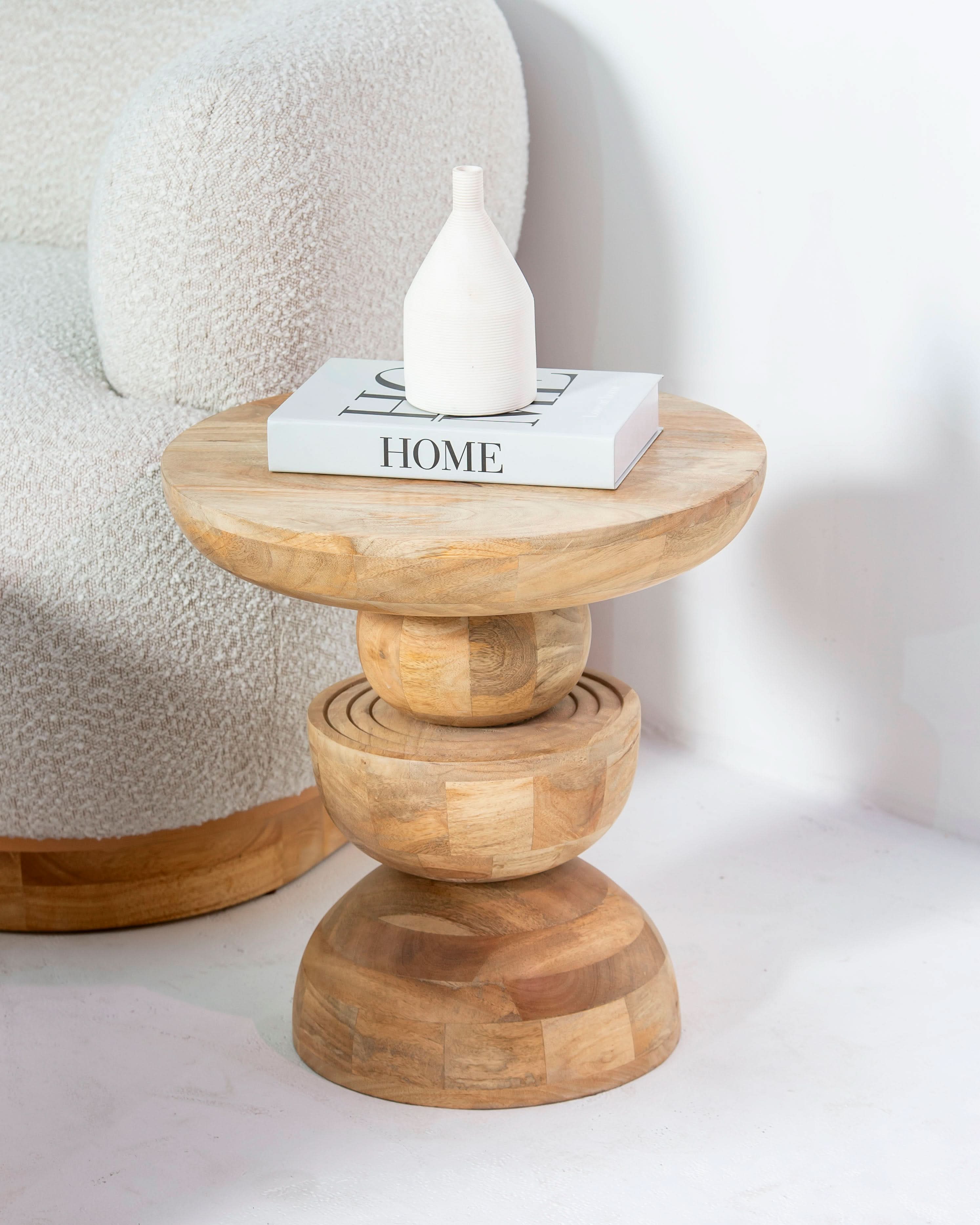 AUREVO WOODEN ROUND STOOL - Art and craft furniture