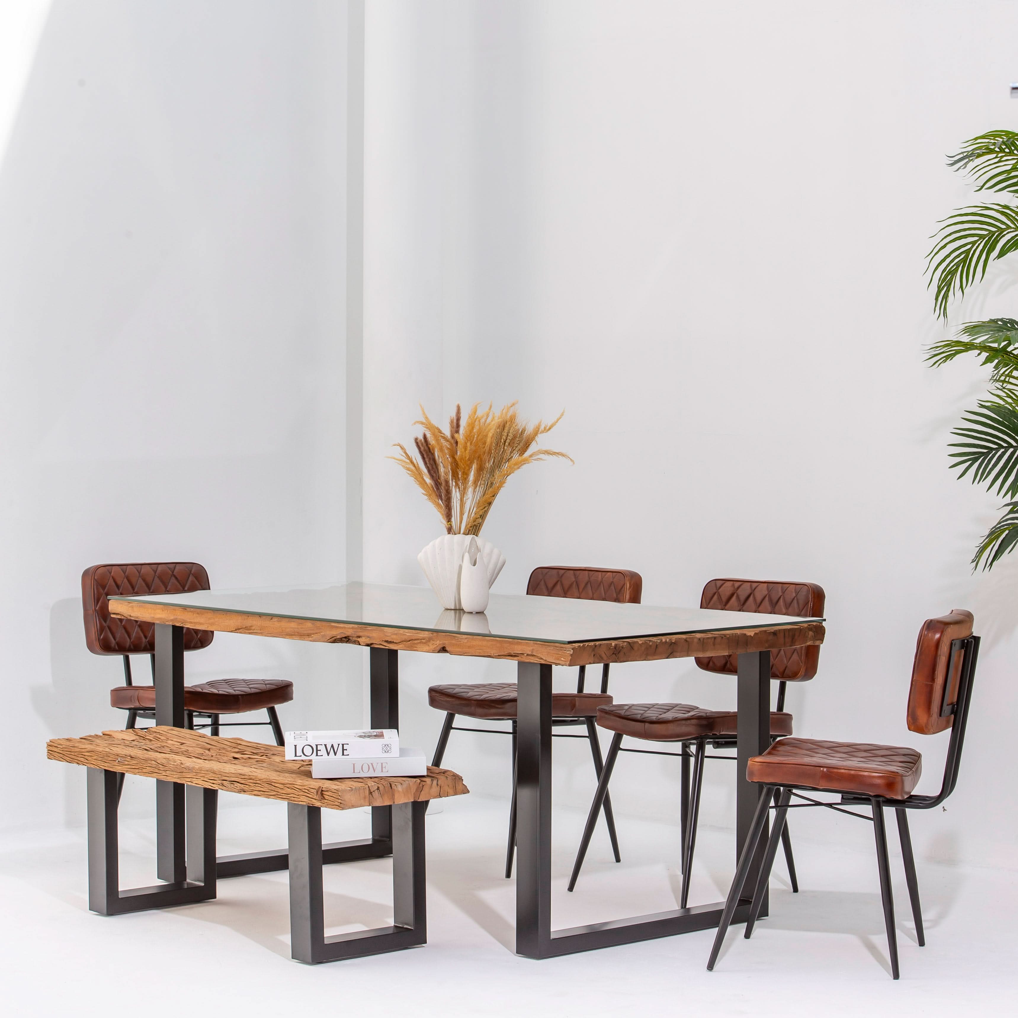 RAILWAY WOOD DINING TABLE - Art and craft furniture