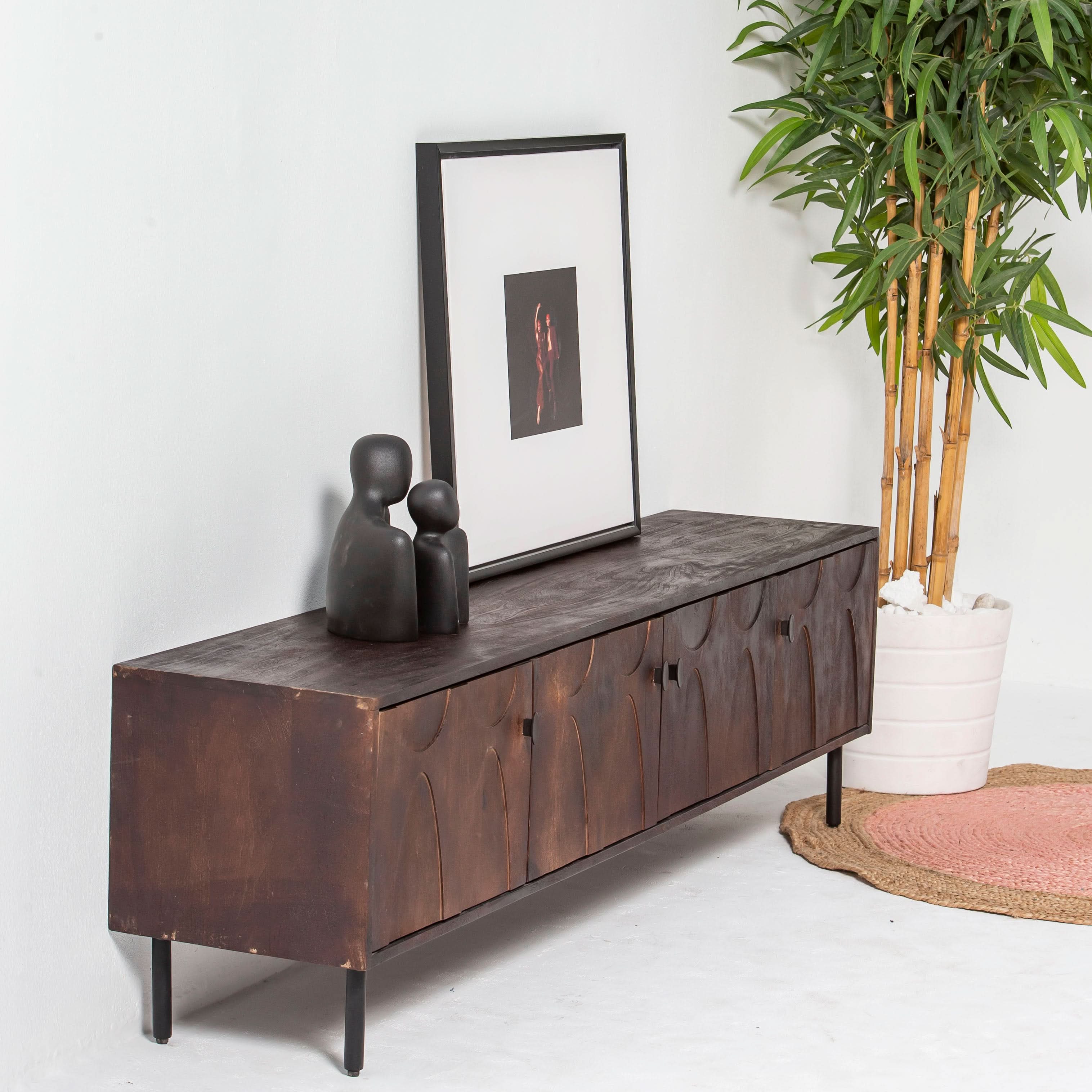 VERVE WOODEN FOUR DOOR TV STAND - Art and craft furniture