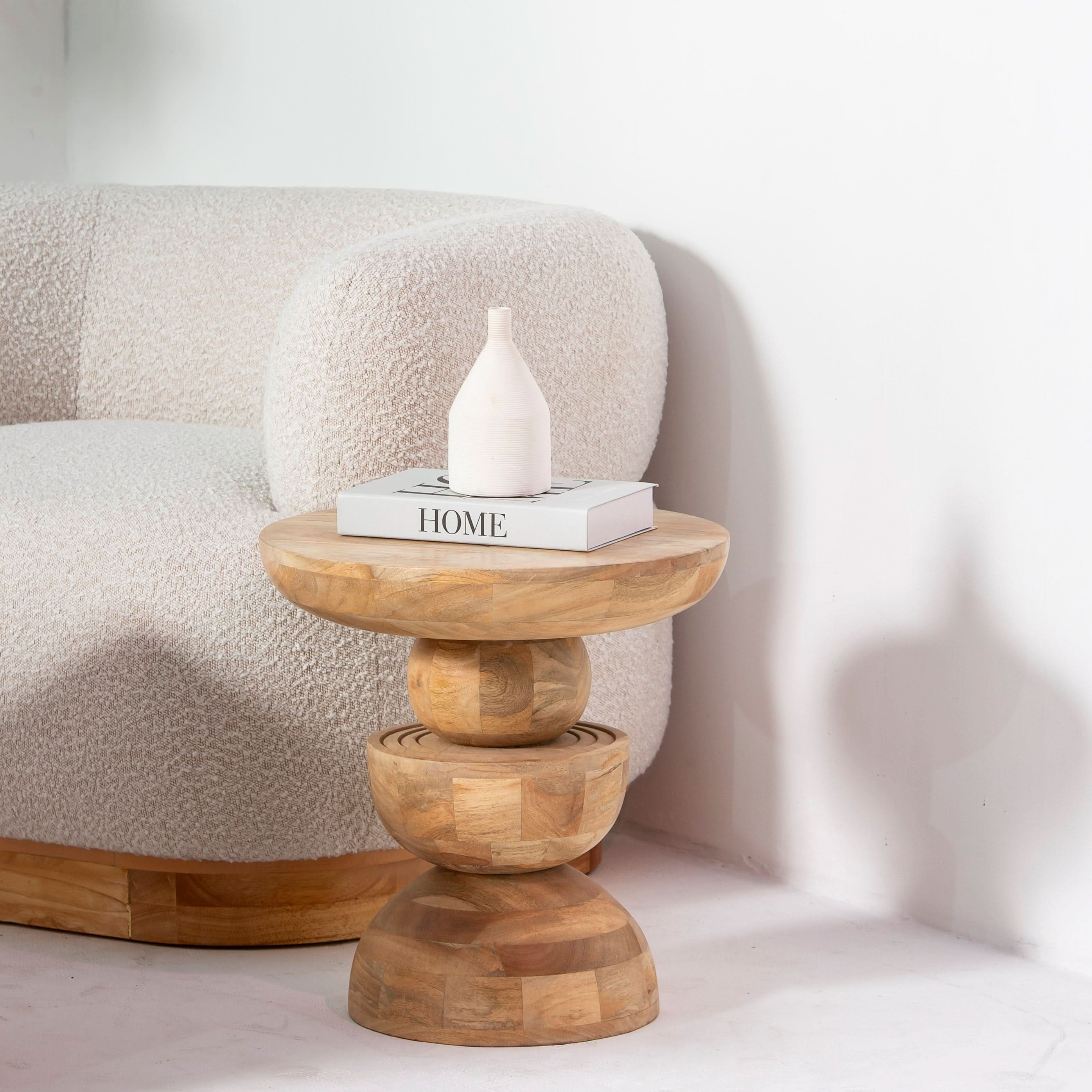 AUREVO WOODEN ROUND STOOL - Art and craft furniture