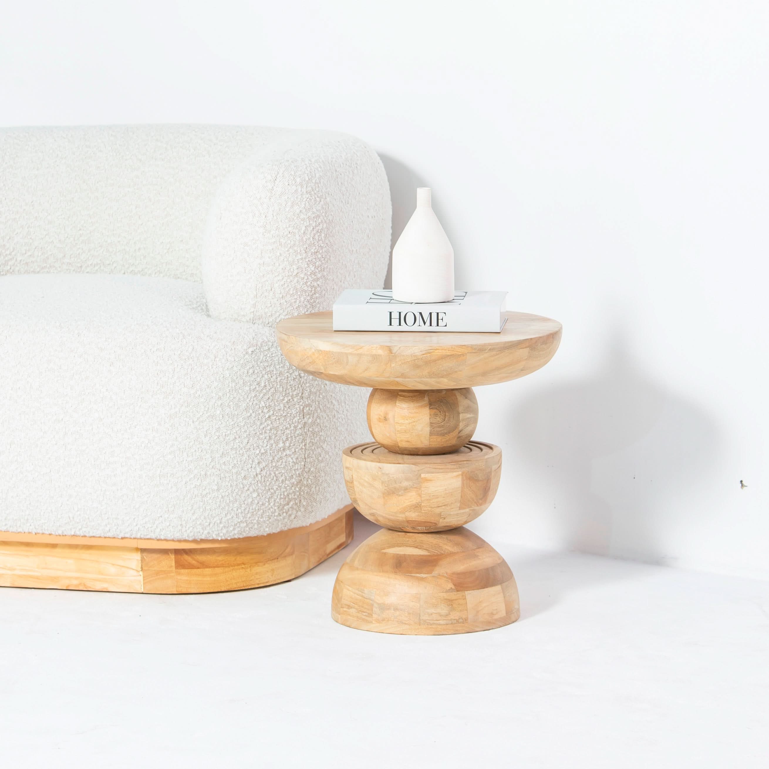 AUREVO WOODEN ROUND STOOL - Art and craft furniture