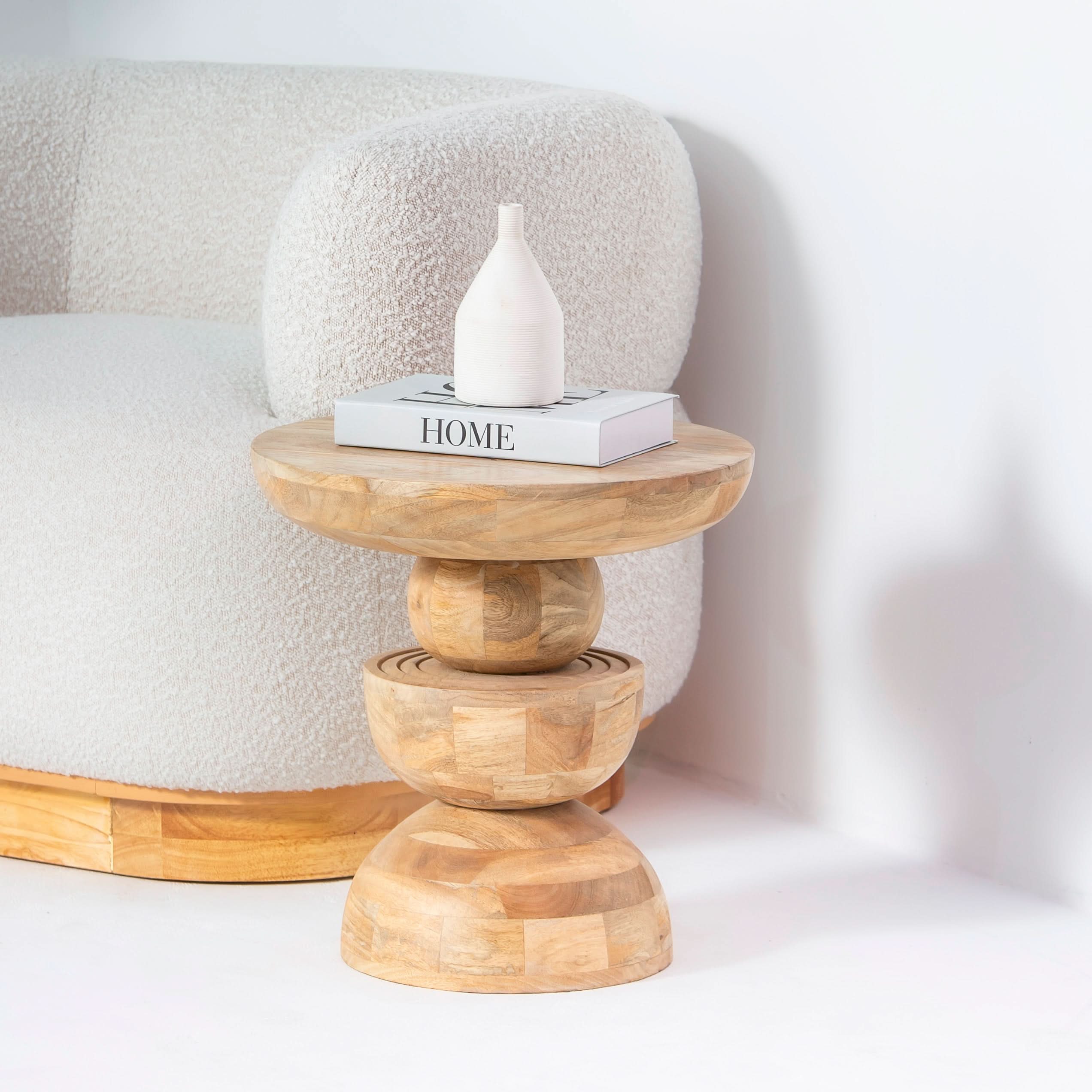 AUREVO WOODEN ROUND STOOL - Art and craft furniture