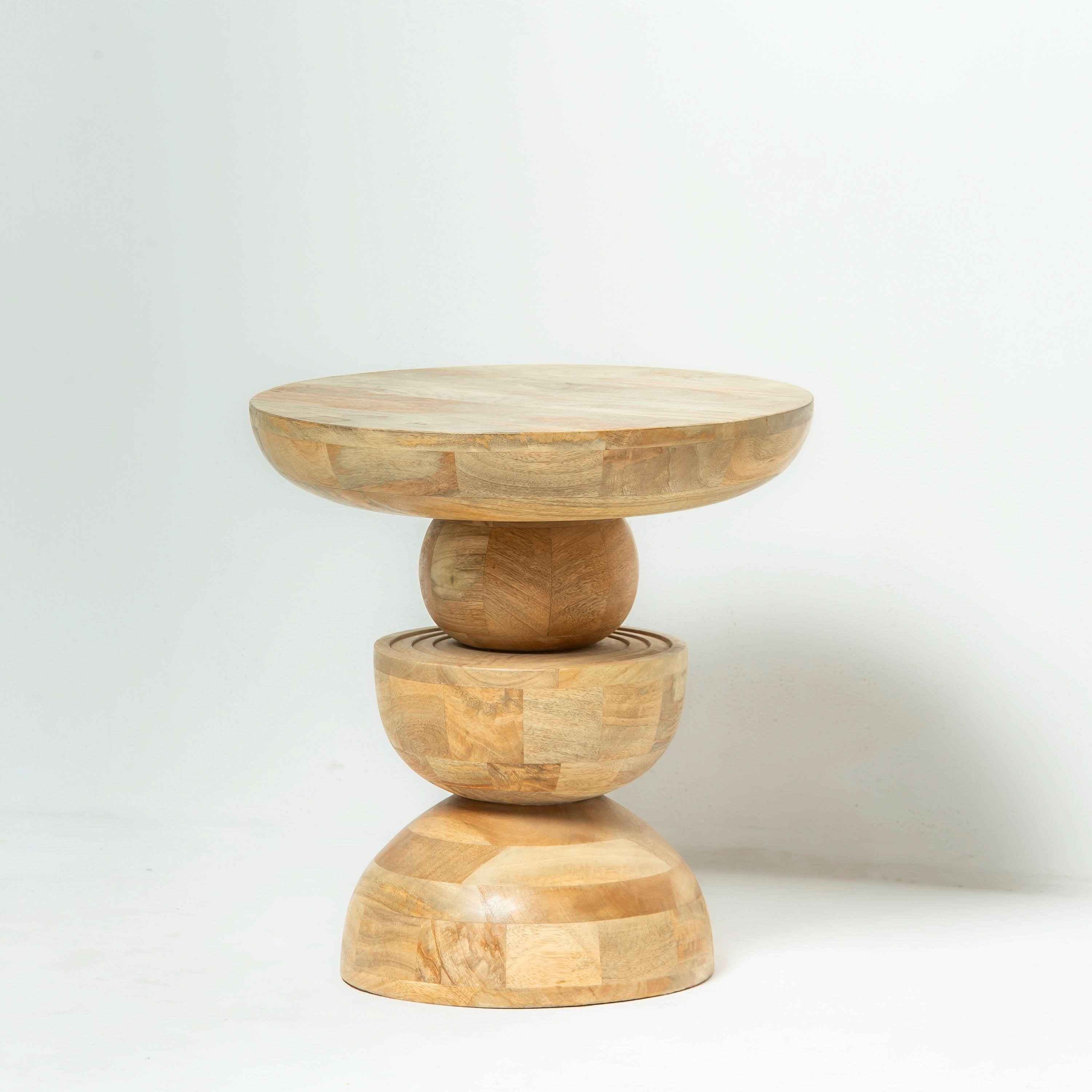 AUREVO WOODEN ROUND STOOL - Art and craft furniture