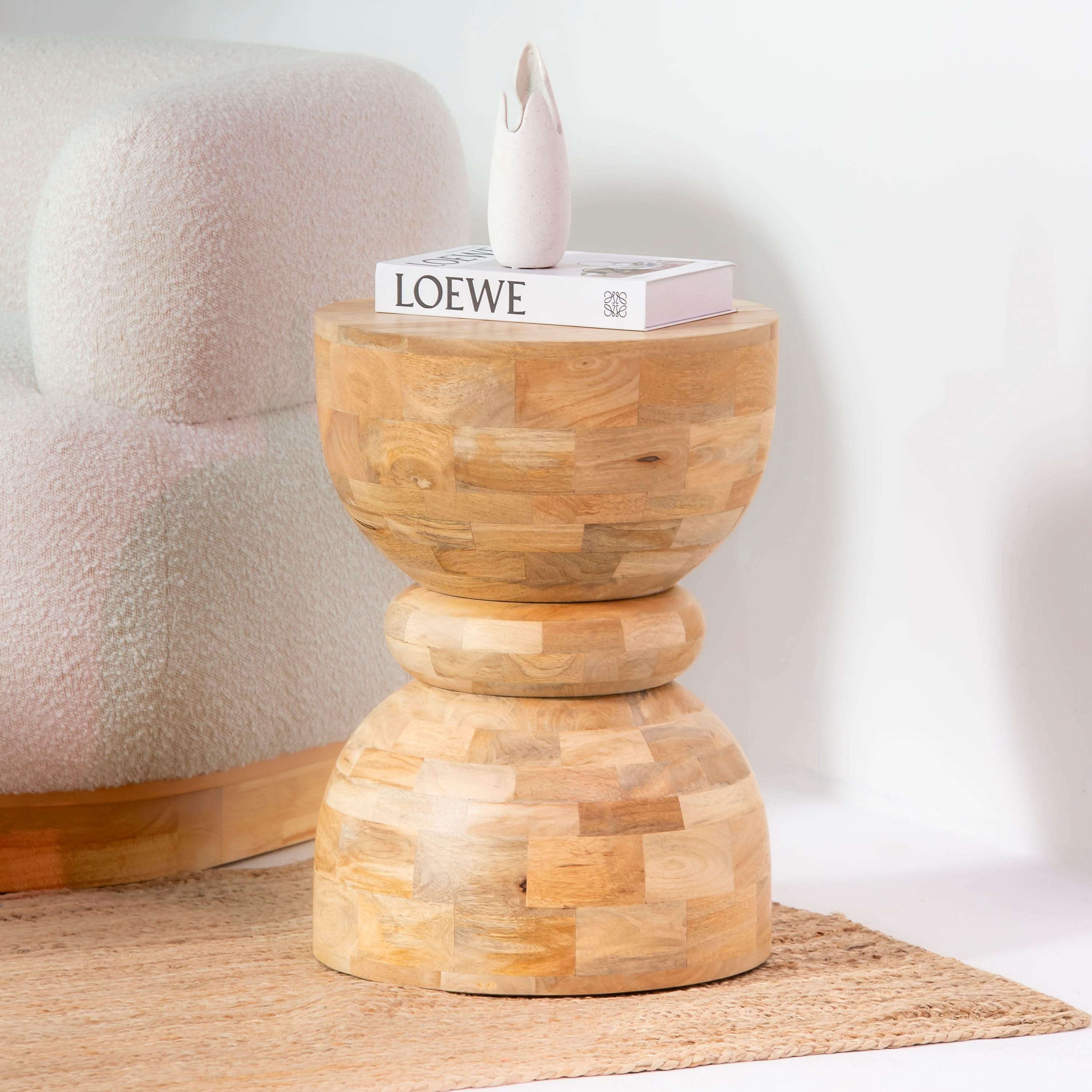 MANGOEDGE WOODEN SIDE TABLE - Art and craft furniture
