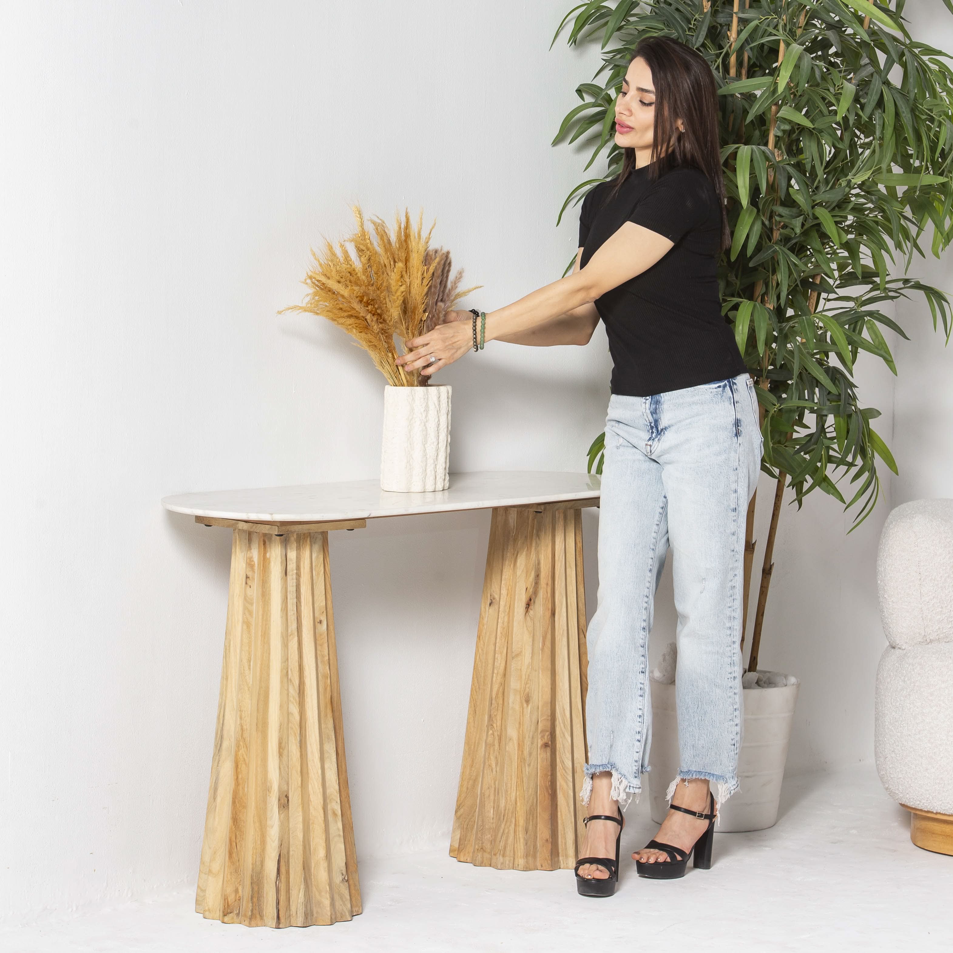 TERRALUXE MARBLE CONSOLE TABLE - Art and craft furniture