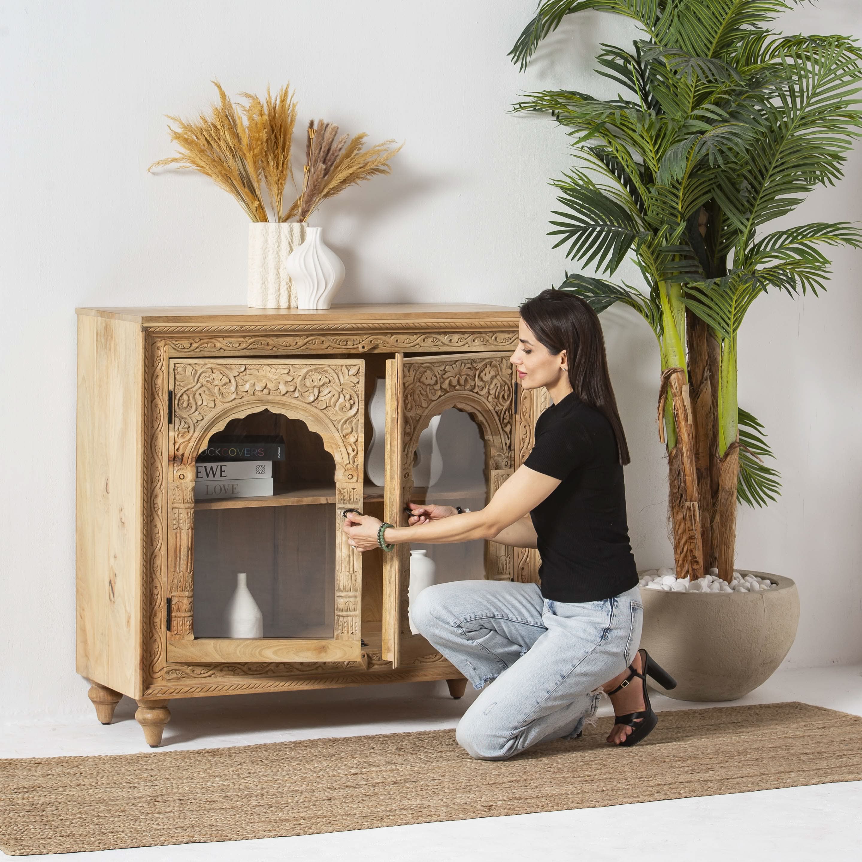 CARVED WOODEN SIDEBOARD - Art and craft furniture