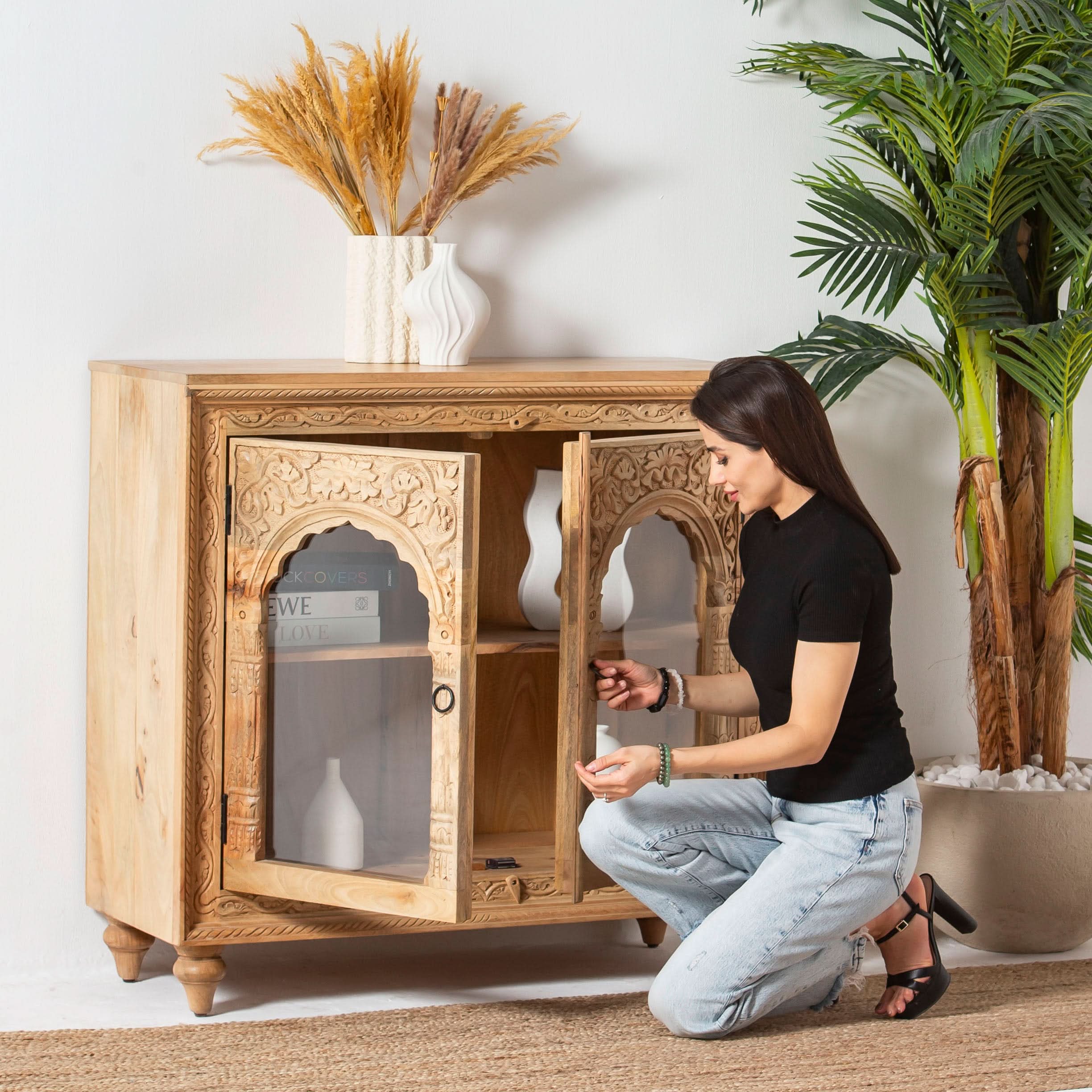 CARVED WOODEN SIDEBOARD - Art and craft furniture