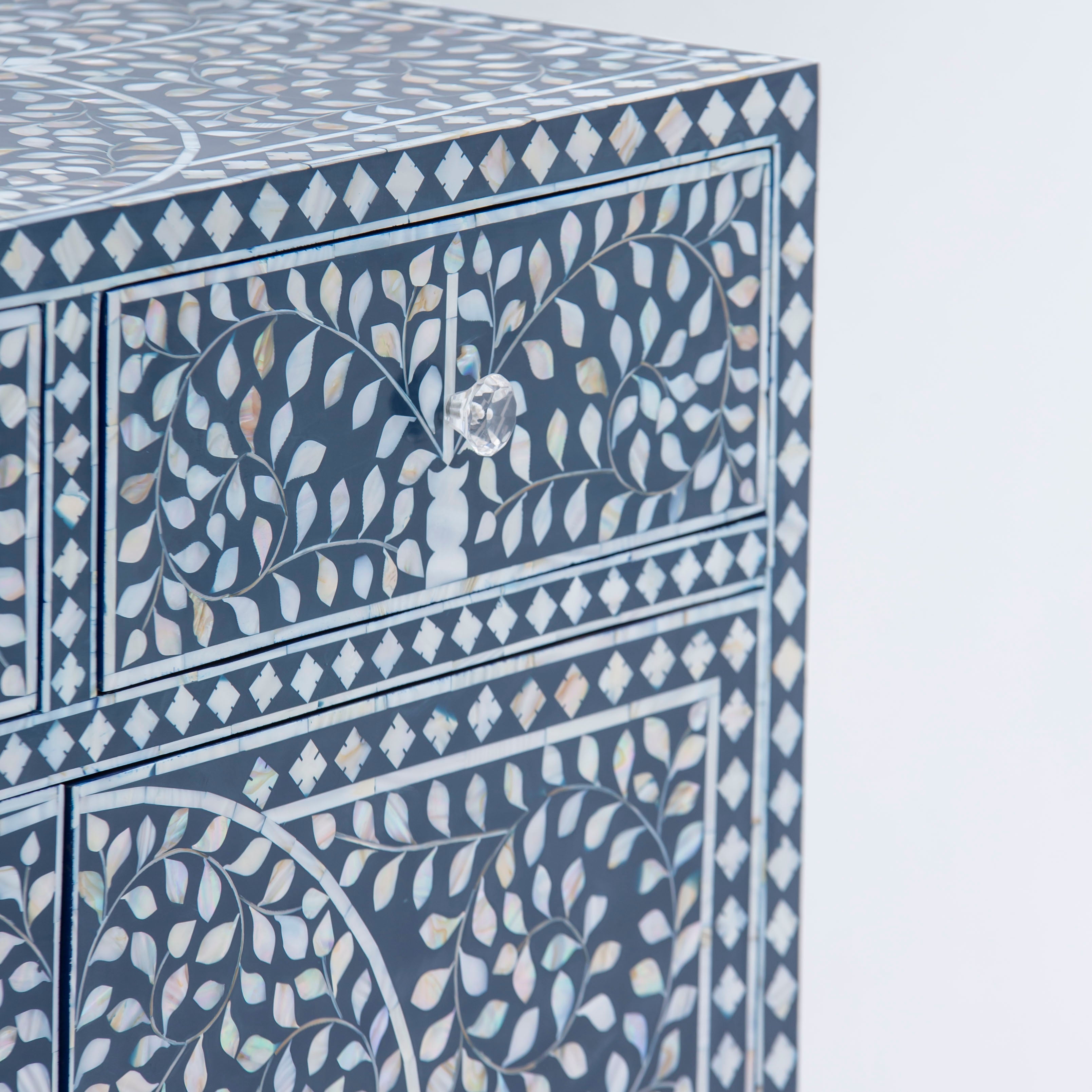 OCEANIC-BLUE MOTHER OF PEARL SIDEBOARD - Art and craft furniture
