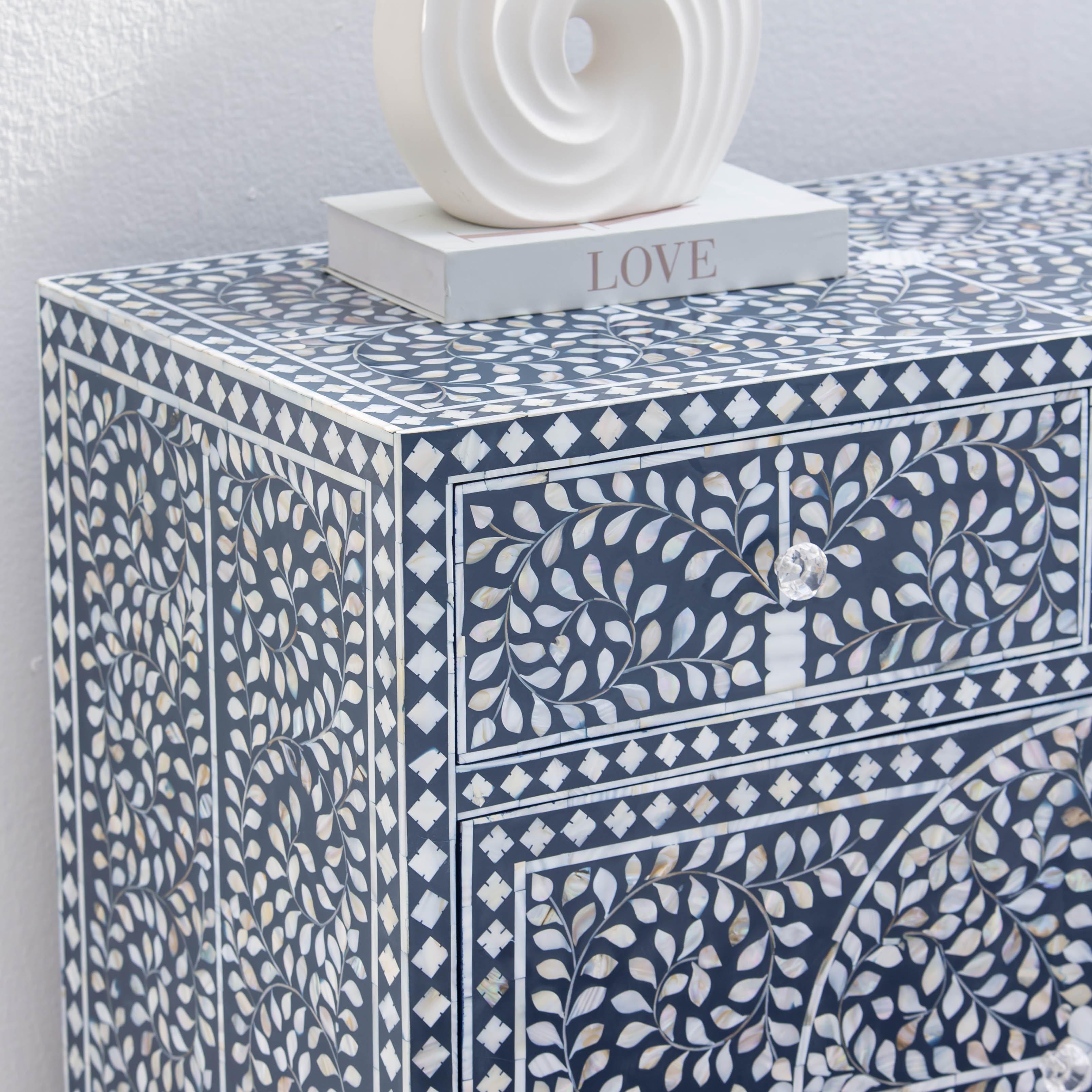 OCEANIC-BLUE MOTHER OF PEARL SIDEBOARD - Art and craft furniture