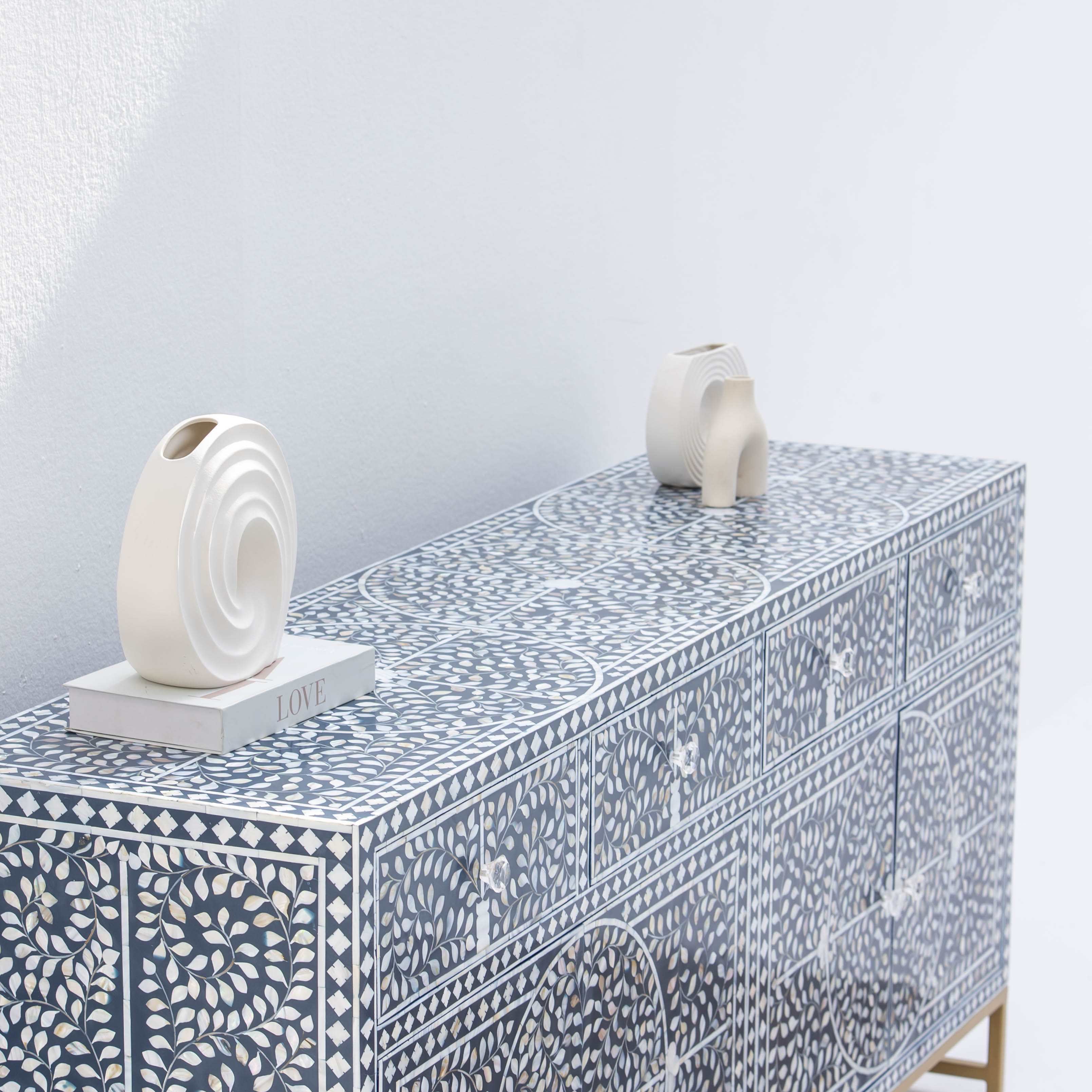 OCEANIC-BLUE MOTHER OF PEARL SIDEBOARD - Art and craft furniture