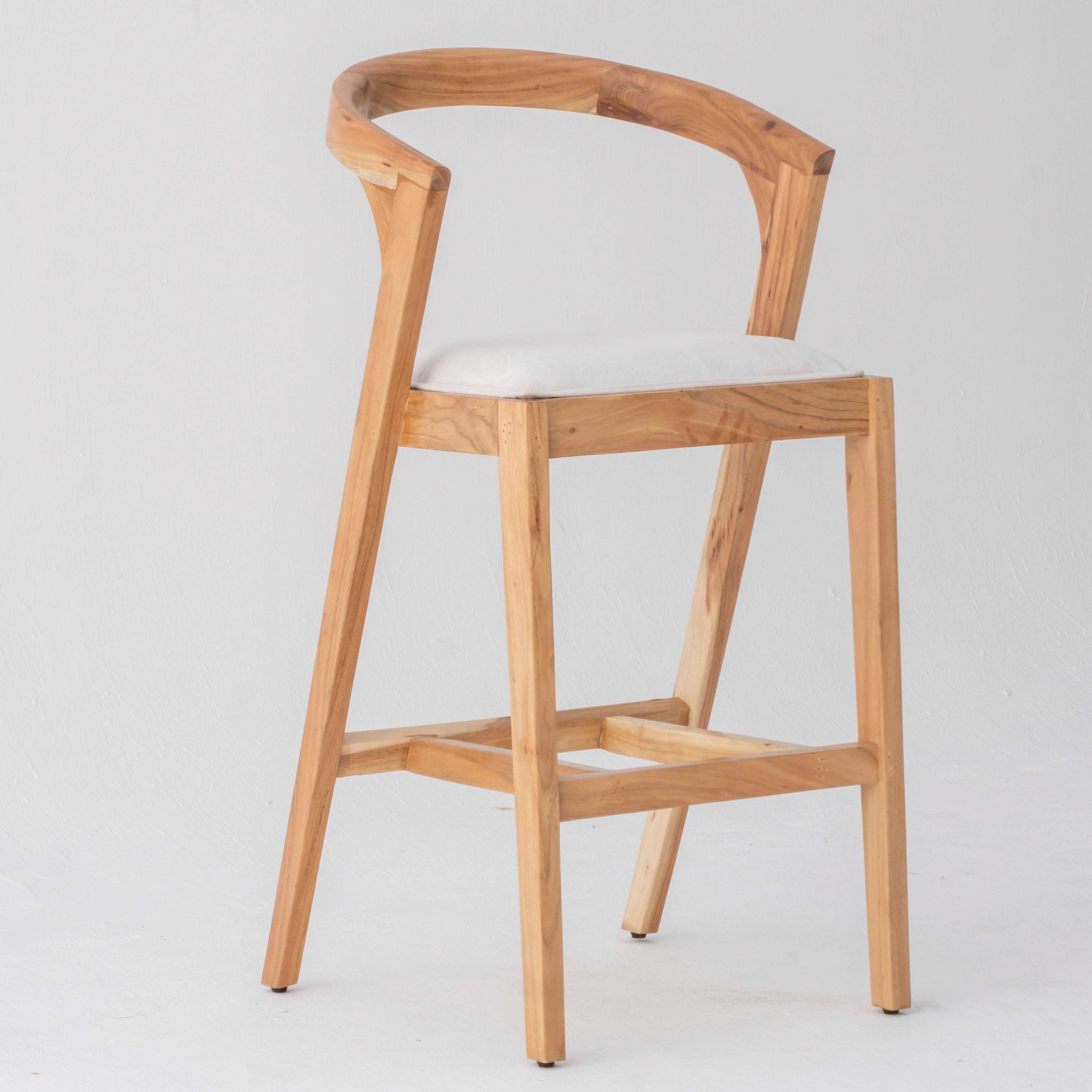 MINIMALIST ACACIA WOOD BAR CHAIR - Art and craft furniture