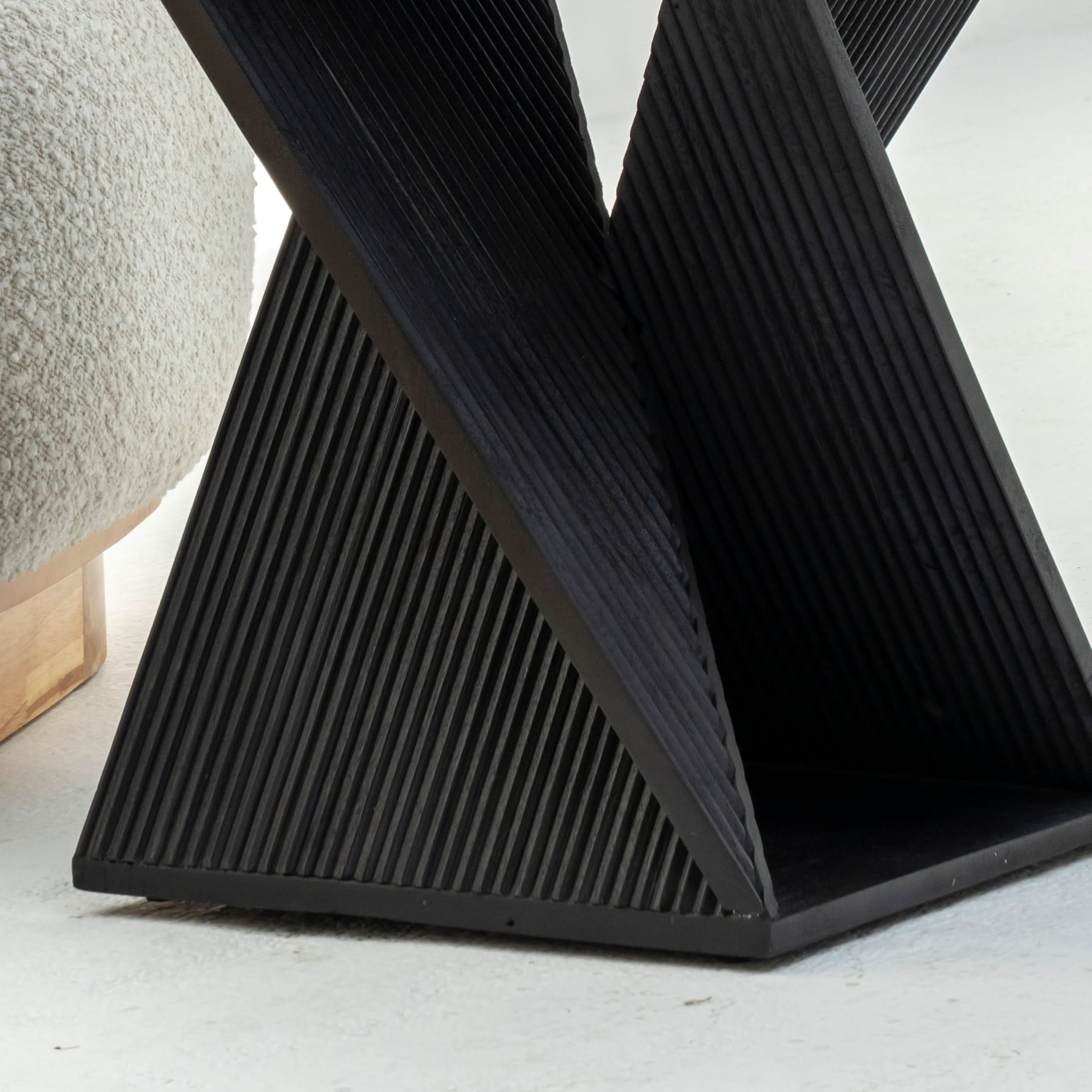 MONTERA WOODEN BLACK SIDETABLE - Art and craft furniture