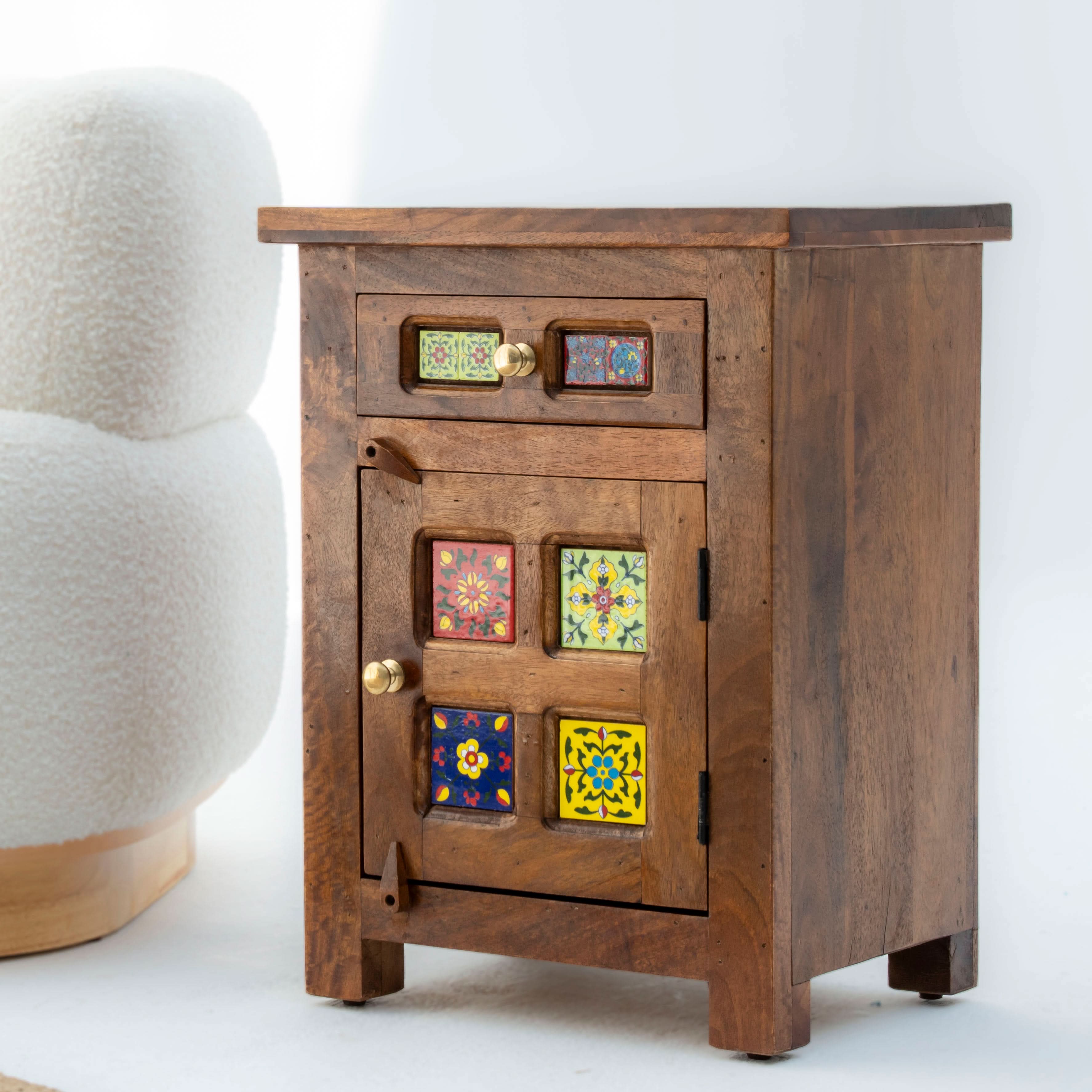 SHESTILE BEDSIDE TABLE TILE FTD - Art and craft furniture