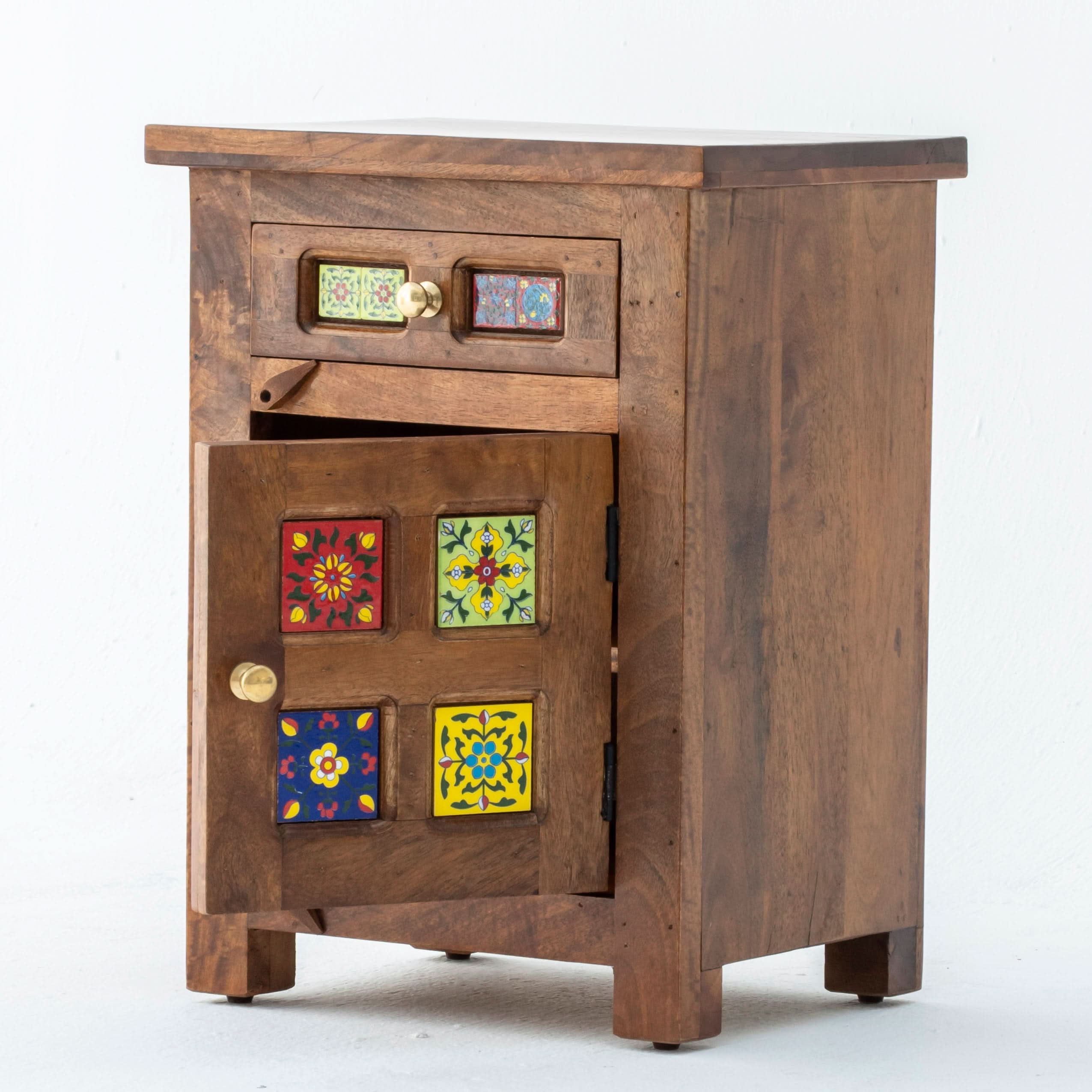 SHESTILE BEDSIDE TABLE TILE FTD - Art and craft furniture