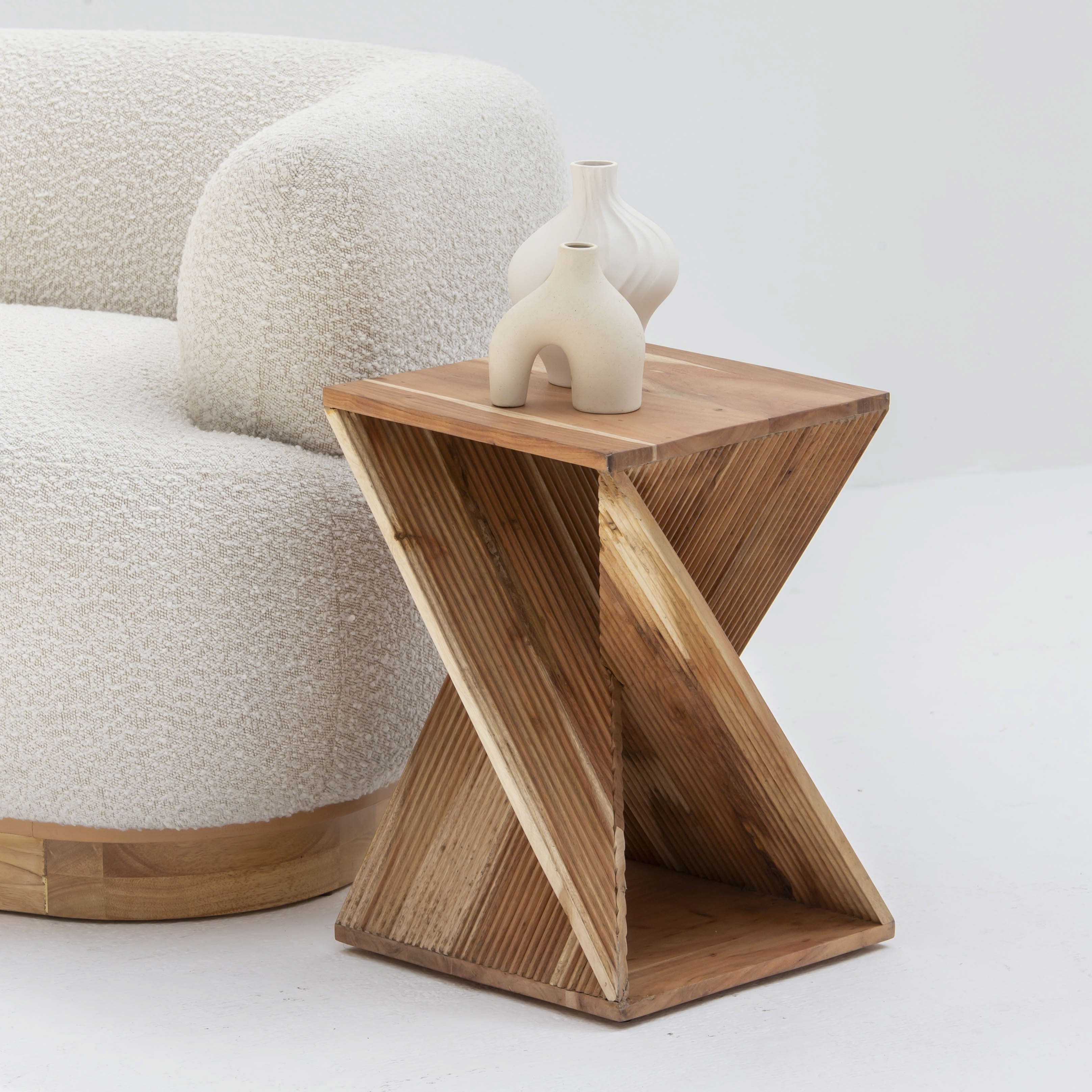 MONTERA WOODEN SIDE TABLE - Art and craft furniture