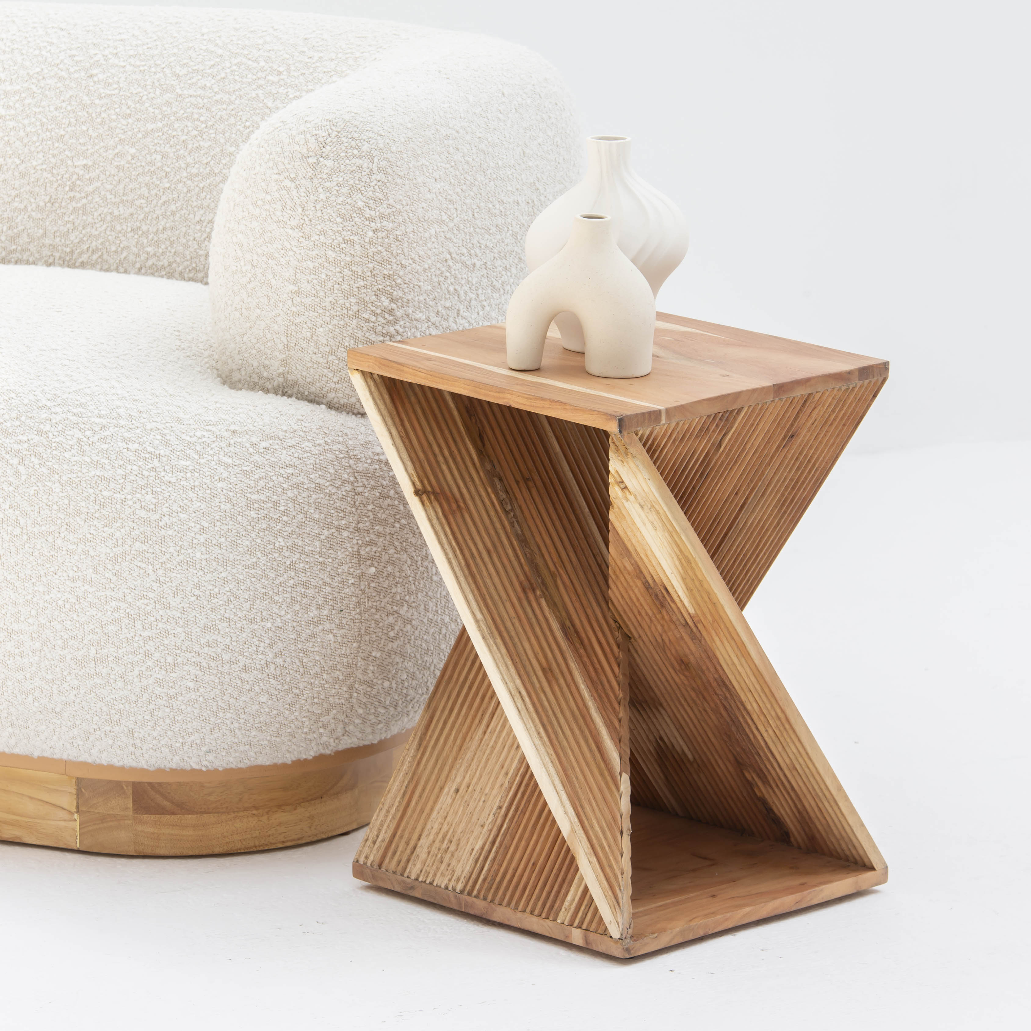 MONTERA WOODEN SIDE TABLE - Art and craft furniture