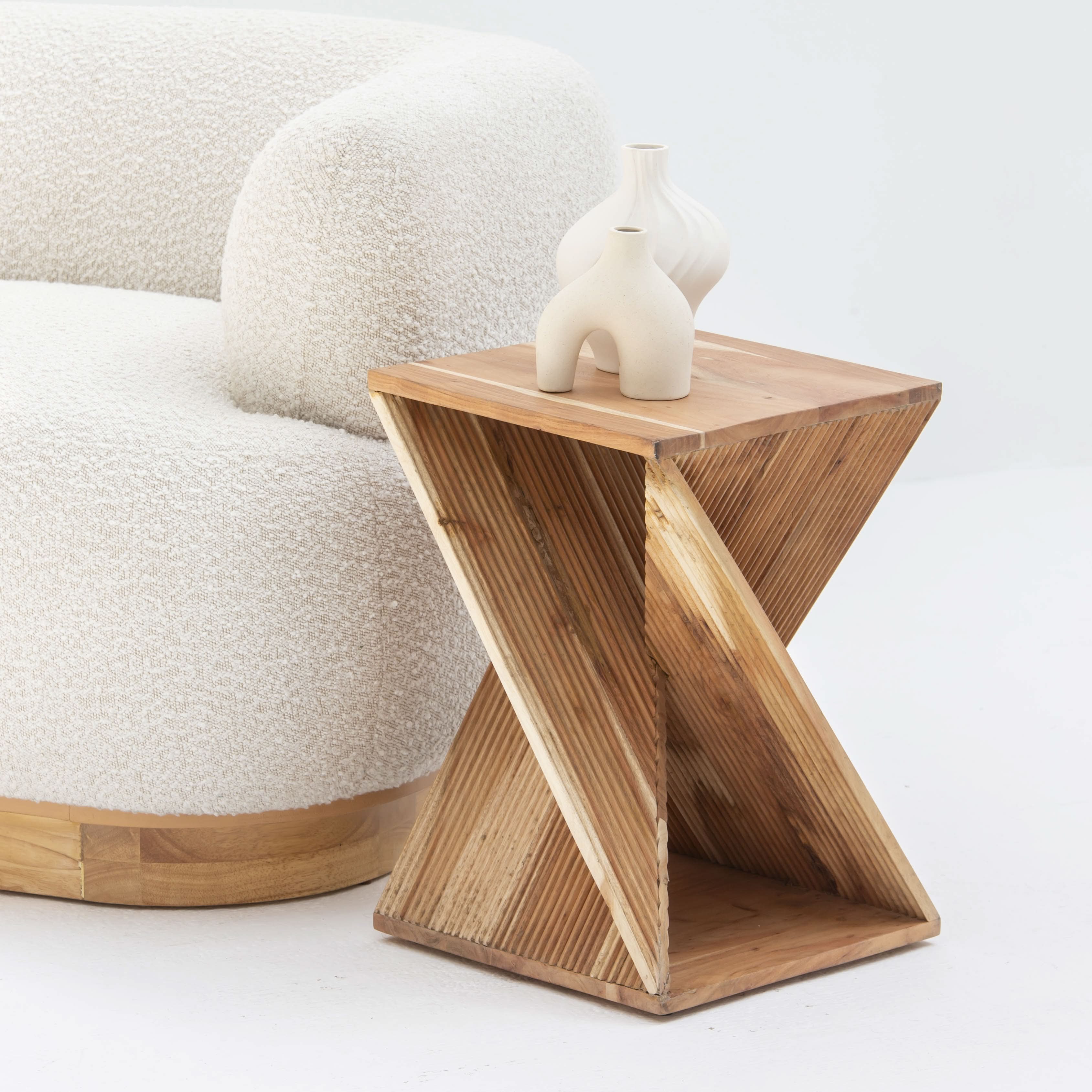 MONTERA WOODEN SIDE TABLE - Art and craft furniture
