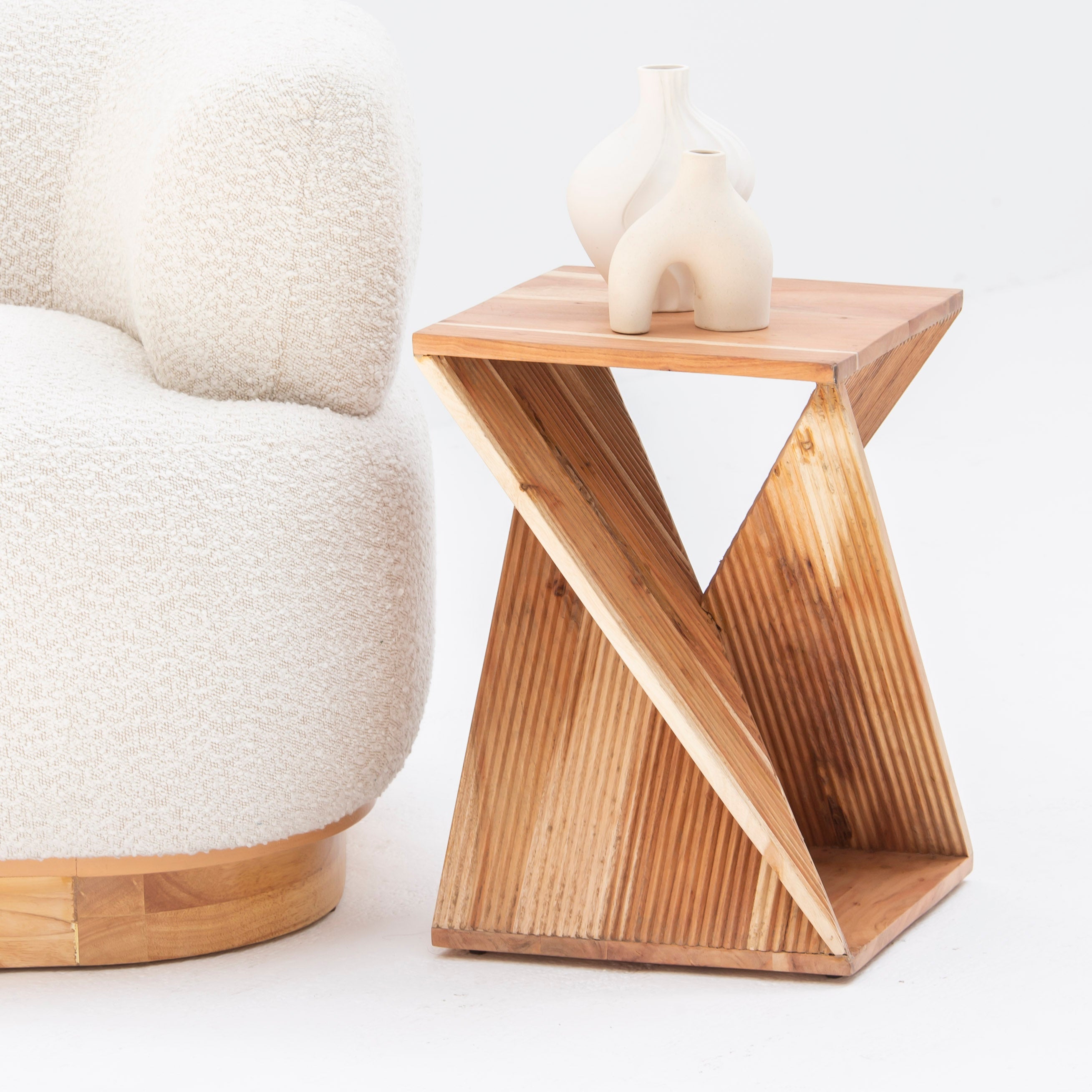 MONTERA WOODEN SIDE TABLE - Art and craft furniture