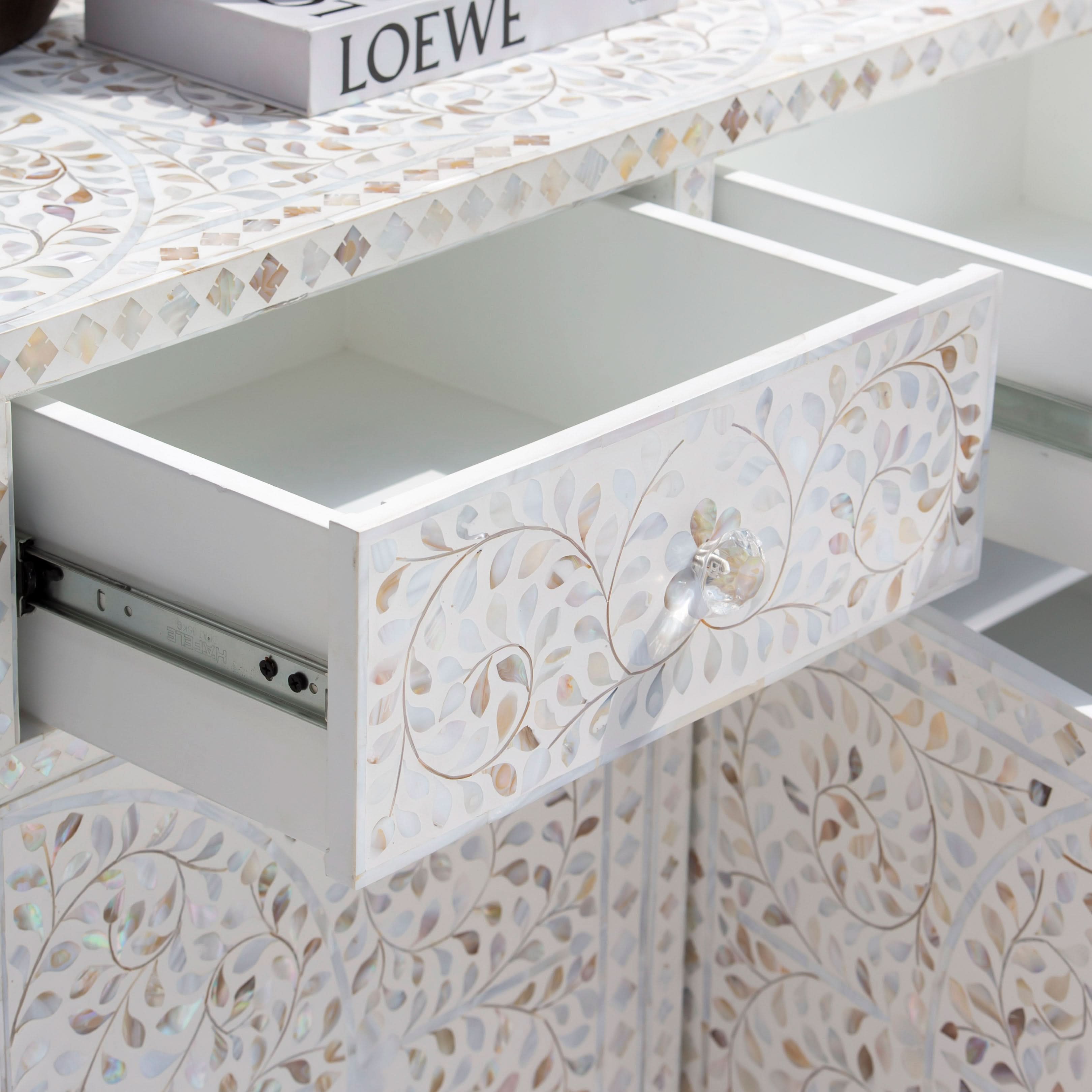 OCEAN-WHITE MOTHER OF PEARL SIDEBOARD - Art and craft furniture